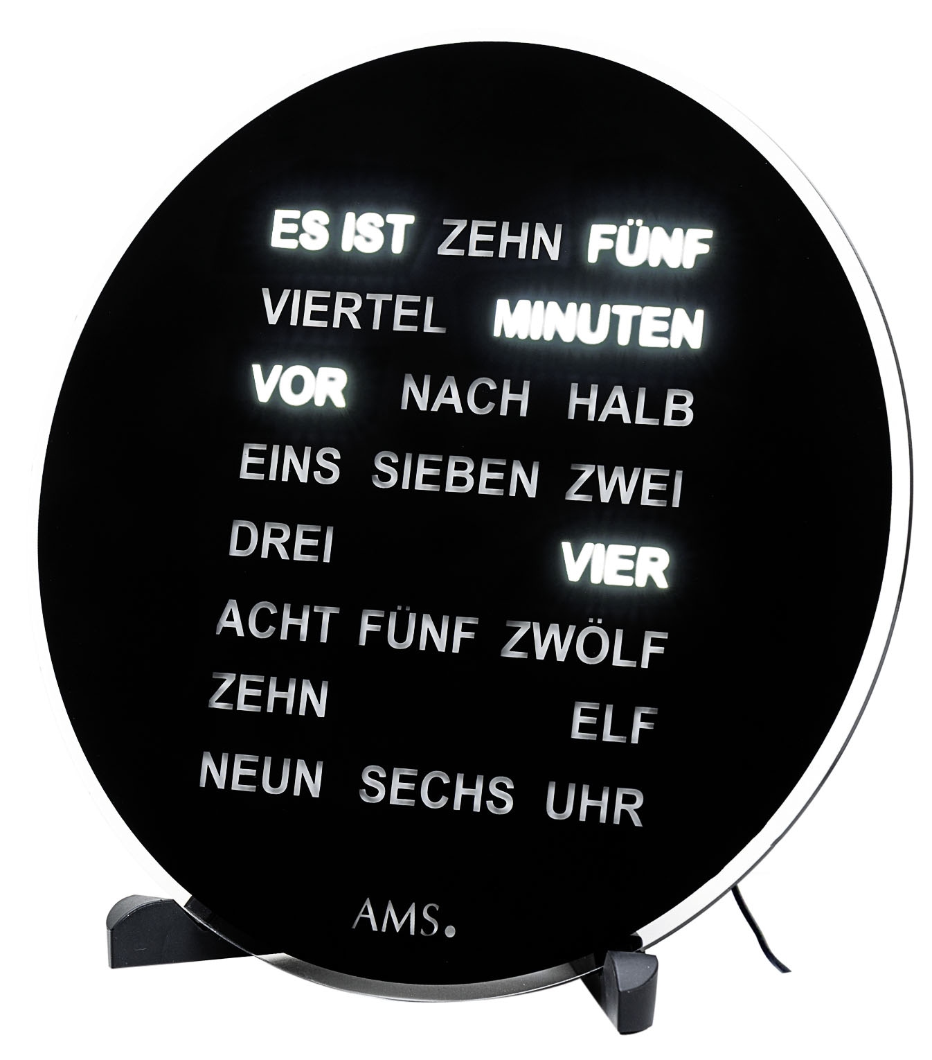 AMS Tischuhr Quarzuhr, Wohnzimmer, Esszimmer