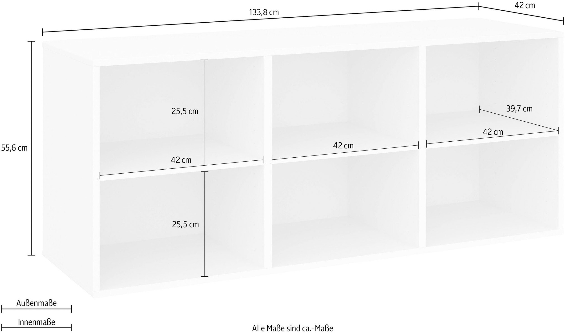 Hammel Furniture Sideboard »Keep by 133,8 stehend Wandmontage/ 3 Hammel Breite Modul montierbar, cm online feste 005«, Einlegeböden, kaufen