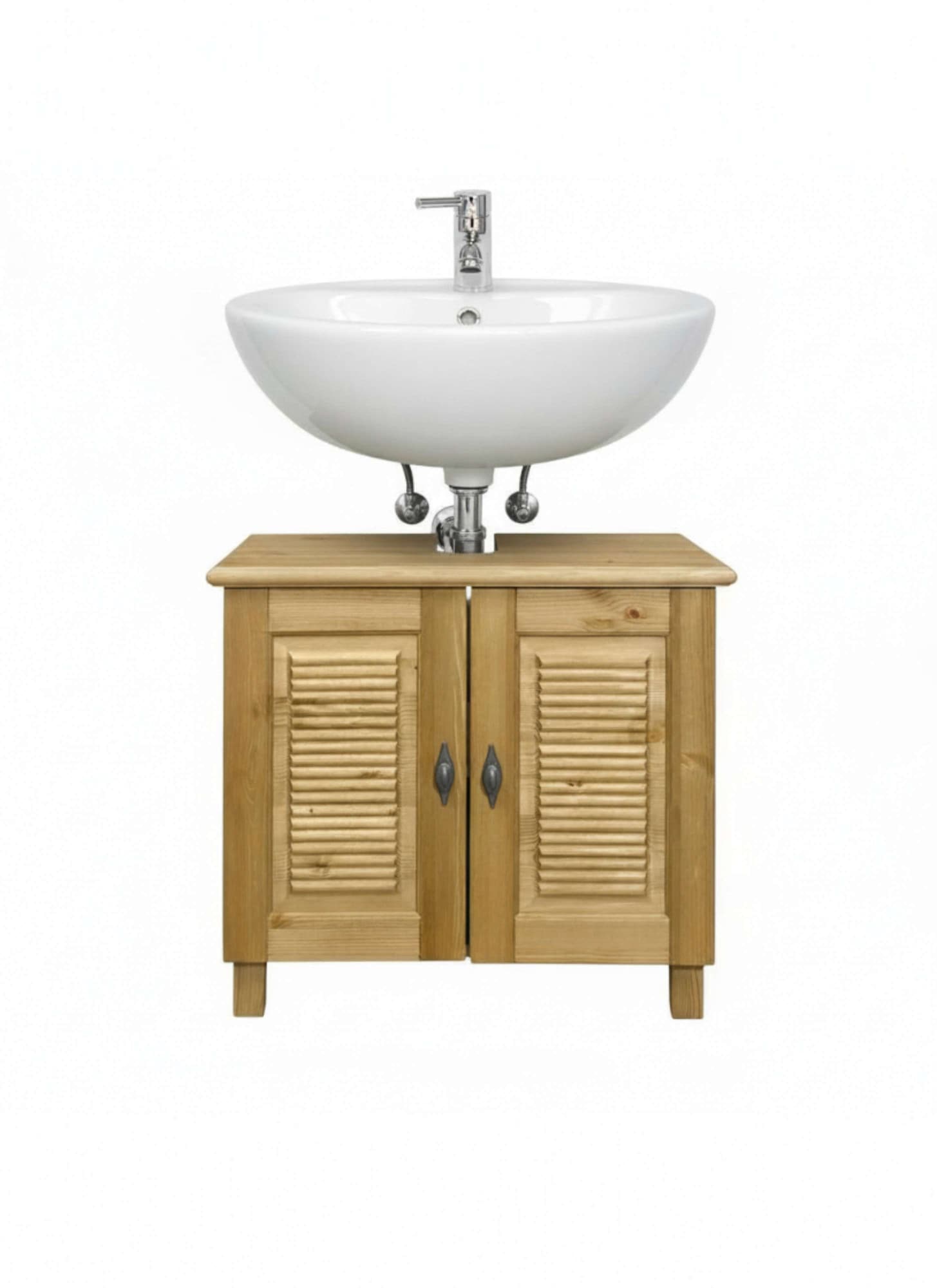 OTTO home Waschbeckenunterschrank »Rauna« aus massiver Kiefer, Breite 64 cm, Rillenoptik, made in EU