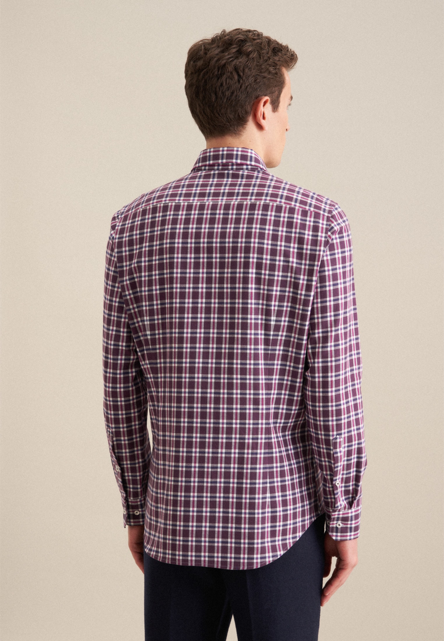 seidensticker Flanellhemd »Slim«, Slim Langarm Button-Down-Kragen Karo