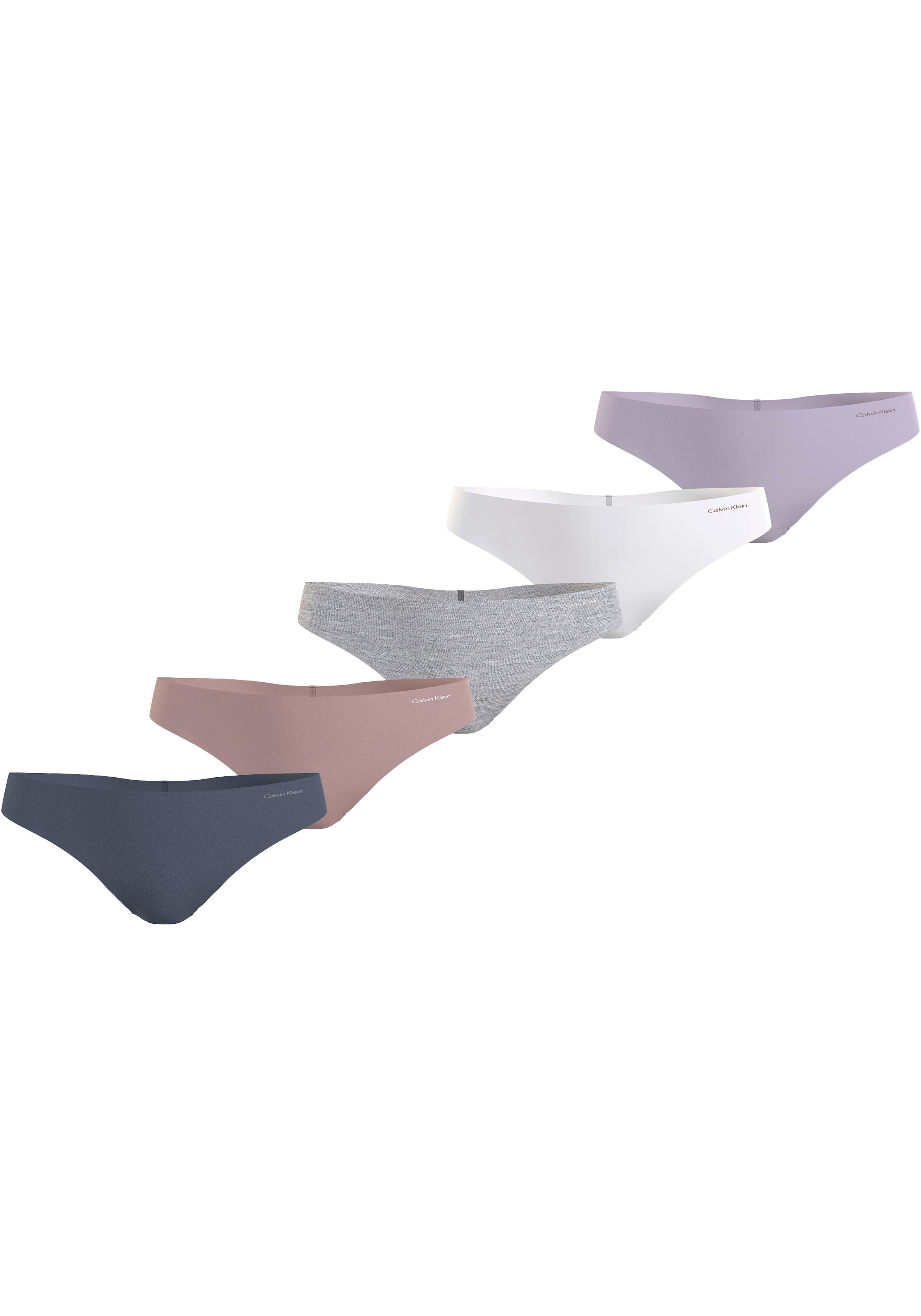 Calvin Klein Underwear String »5 PACK THONG (MID-RISE)«, (Packung, 5 St., 5er-Pack), mit Logo-Print an der Hüfte