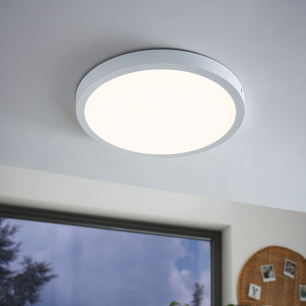 EGLO Aufbauleuchte »FUEVA 1«, 1 flammig, Leuchtmittel LED-Board | LED fest integriert, schlankes Design, nur 3 cm hoch, Durchmesser 40 cm
