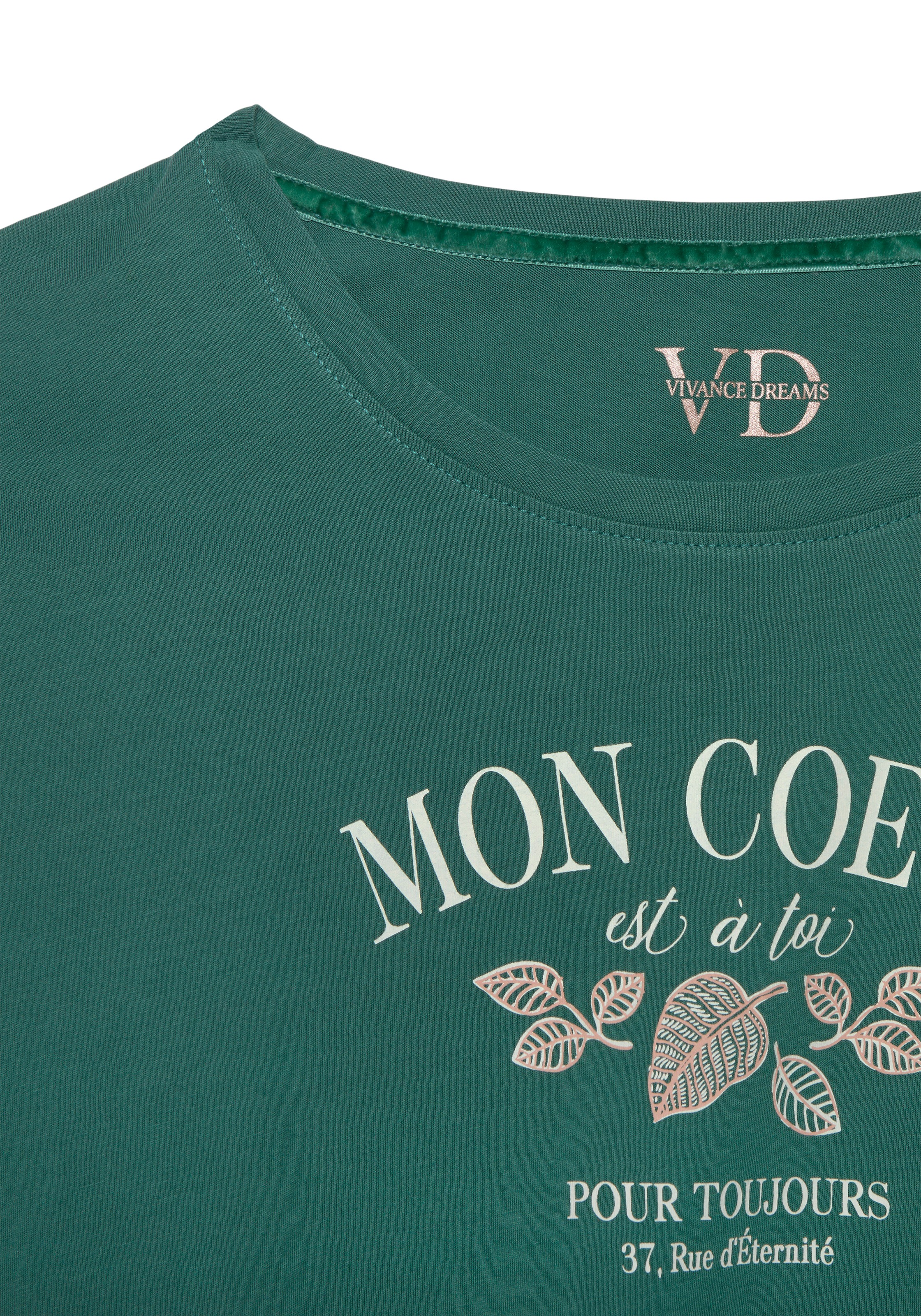 Vivance Dreams Pyjamaoberteil, mit herbstlichem Frontdruck