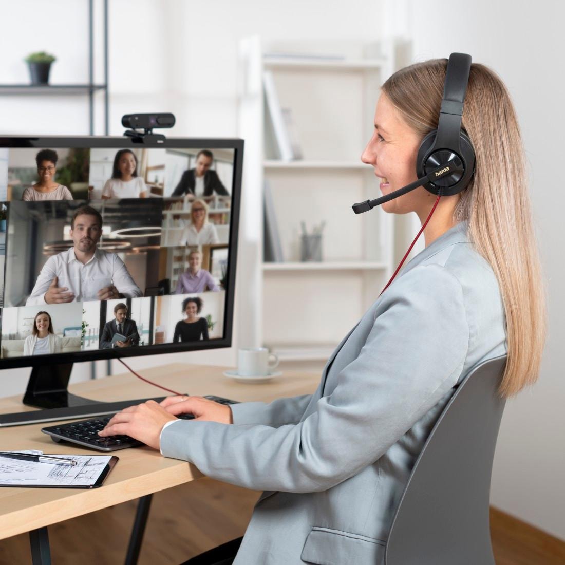 Hama PC-Headset »PC-Office-Headset "HS-USB400 V2", Stereo, Schwarz, USB-Headset«