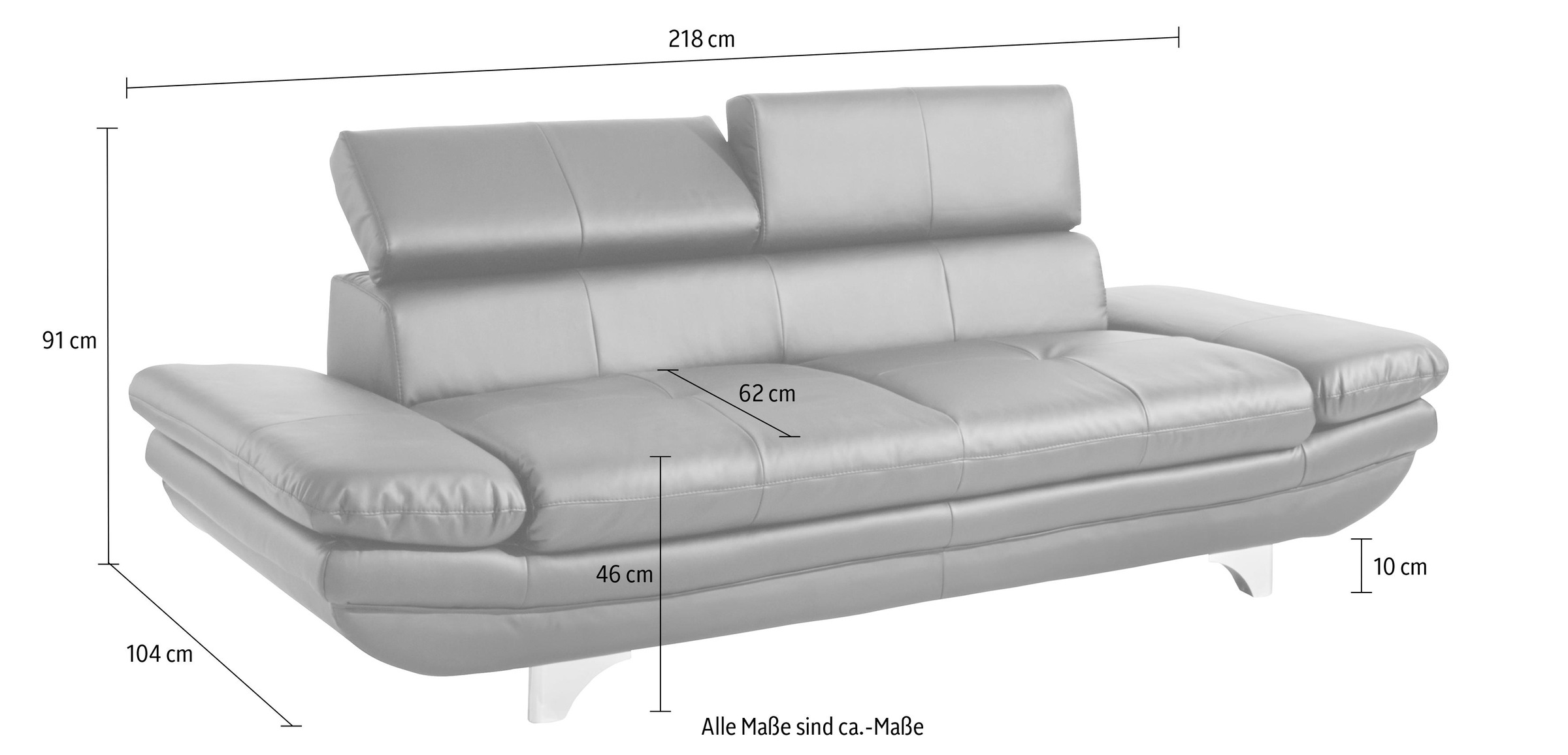 COTTA 2-Sitzer »Enterprise«, Big-Sofa, mit Armteilverstellung & Kopfteilver günstig online kaufen