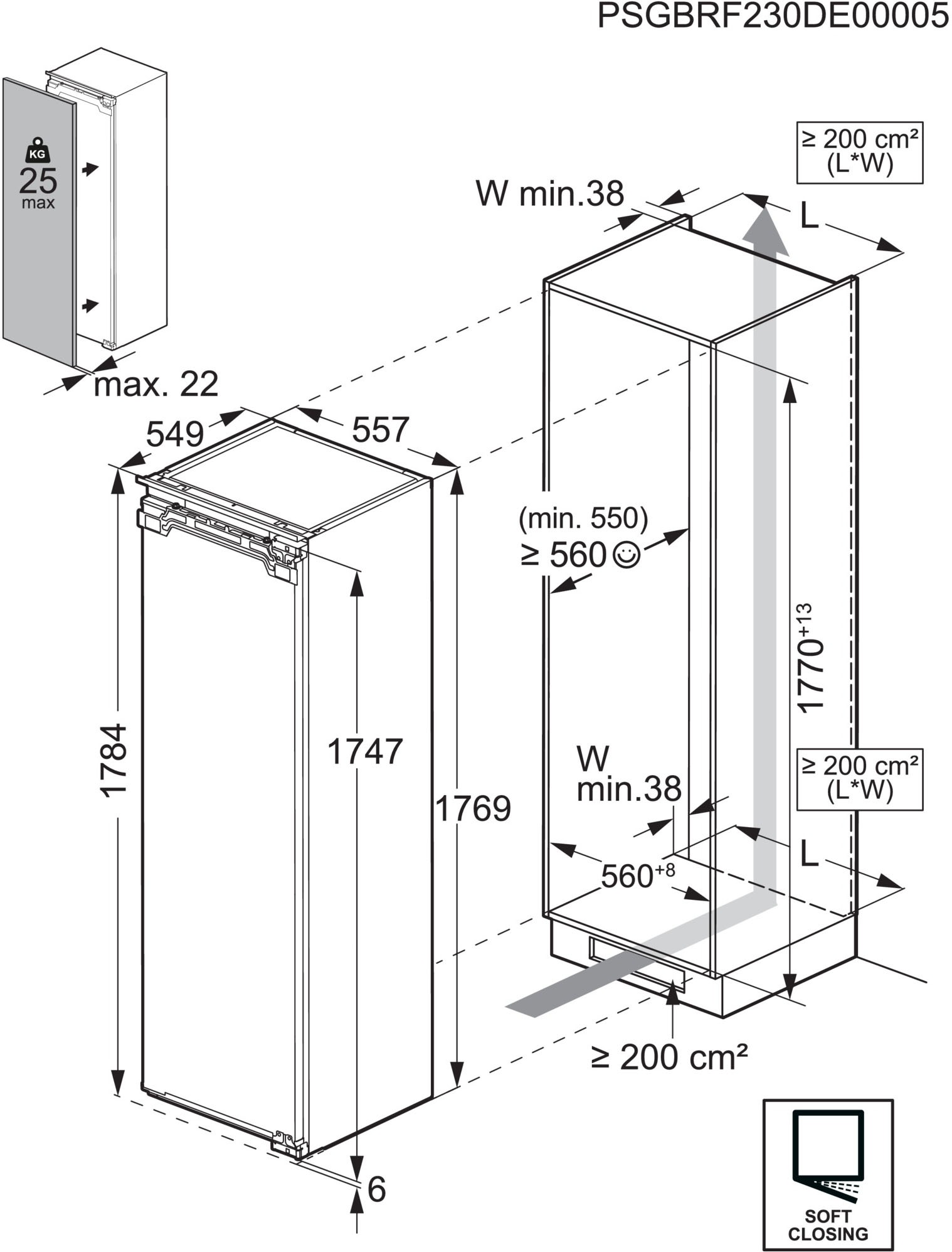 AEG Einbaukühlgefrierkombination 6000 »TF6FS181DC« 176,9 cm hoch 55,7 cm breit DynamicAir: Für gleichmäßige Kälteverteilung