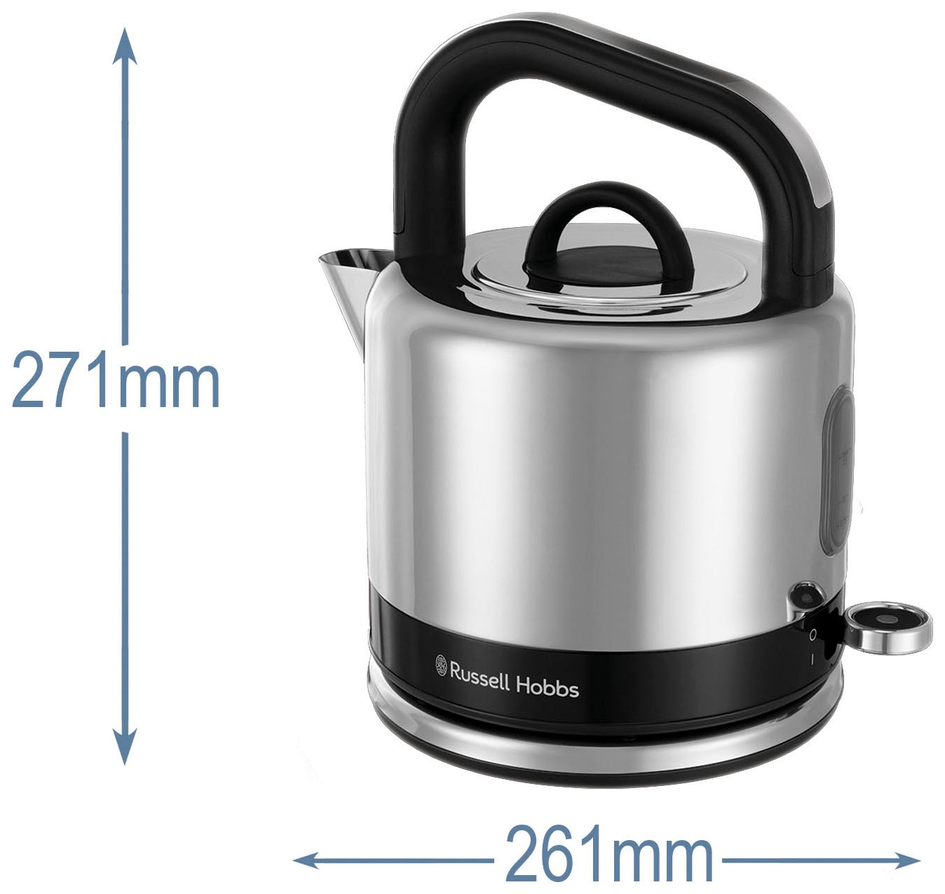 RUSSELL HOBBS Wasserkocher »Distinctions, schwarz 26420-70«, 1,5 l, 1350 W, Edelstahl mit polierten Akzenten, Schnellkochfunktion, energiesparend