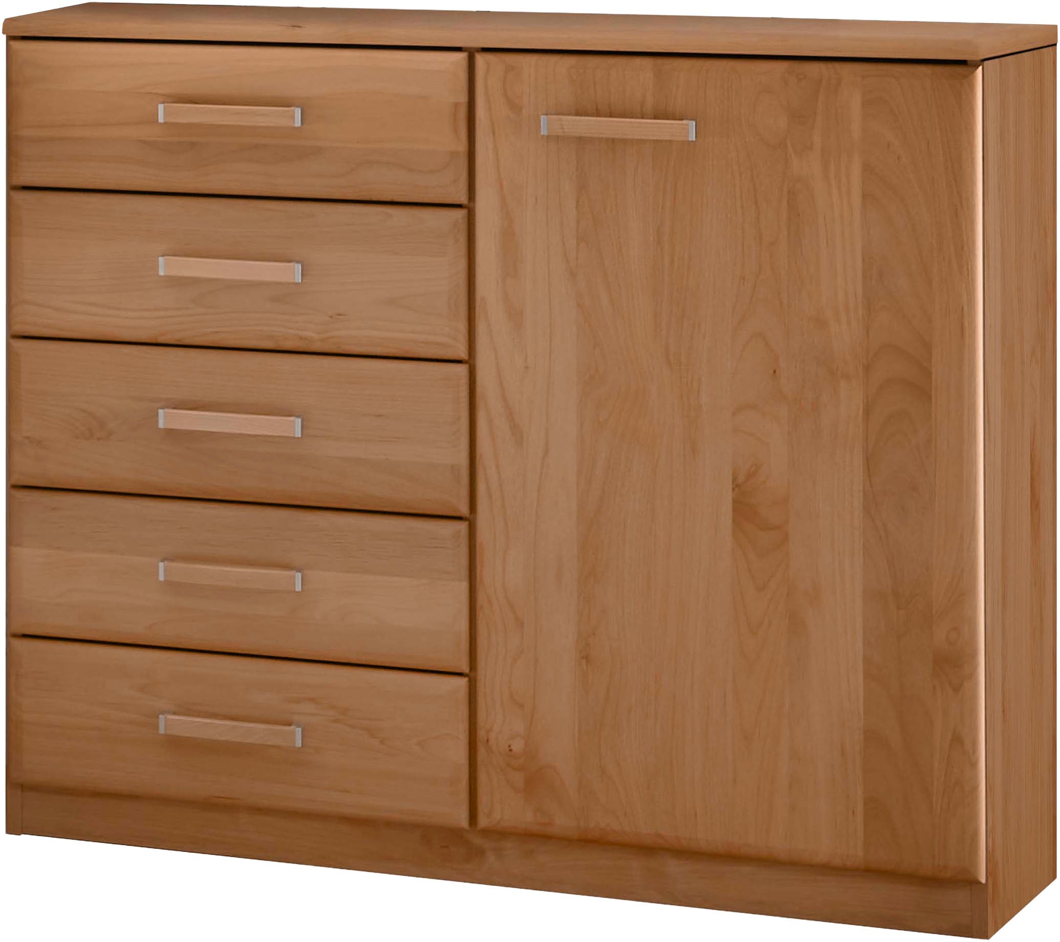 WIEMANN Kombikommode »Lausanne, Drehtürenschrank, Schrank, Wäscheschrank, Erle teilmassiv« 2 Breiten, 2 Höhen 216/236 cm auswählbar, MADE IN GERMANY,  Made in Germany,i nklusive 1 Einlegeboden, wird montiert geliefert