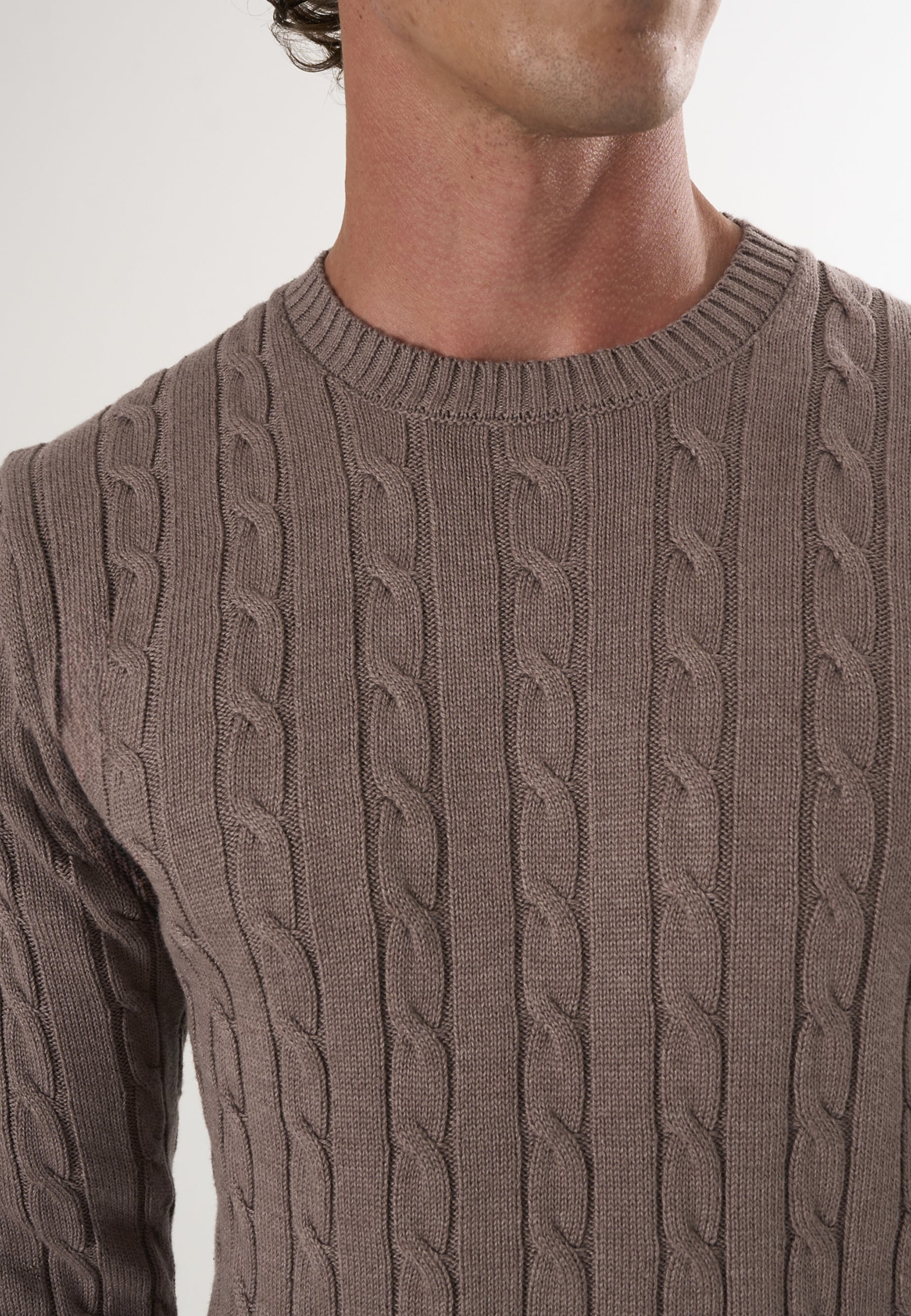 Felix Hardy Rundhalspullover »Pullover mit Rundhalsausschnitt aus Kabelstrick«