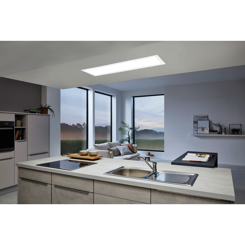EGLO LED Rasterleuchte »SALOBRENA-C«, 1 flammig-flammig, Panel, Smart Home Deckenlampe, Weiß, 120x30 cm, dimmbar