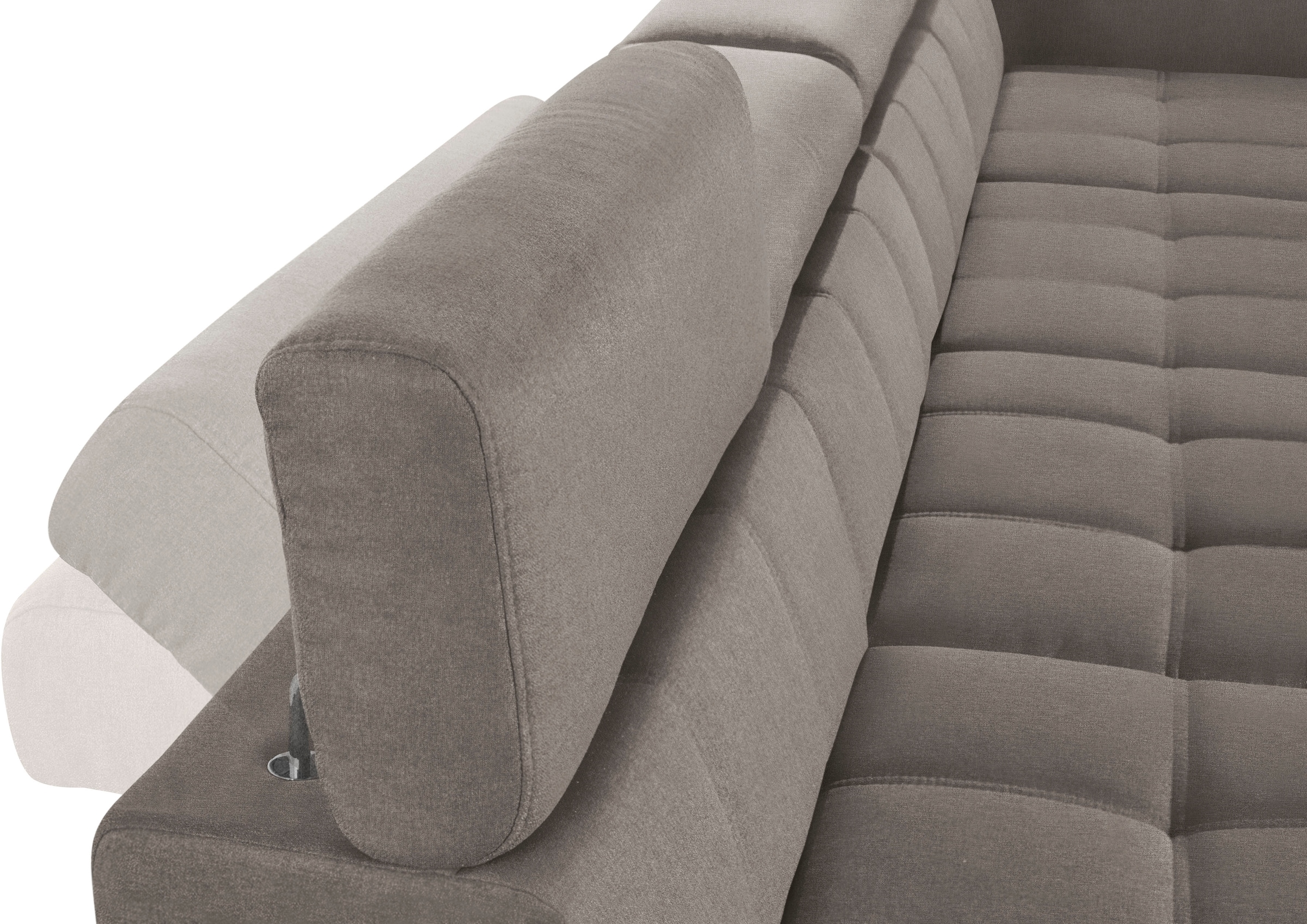 DOMO collection Wohnlandschaft »Cunelli tolle Sitznähte als Designelement, fester Sitzkomfort, U-Form«, wahlweise mit Kopfteilverstellung, bodenfrei