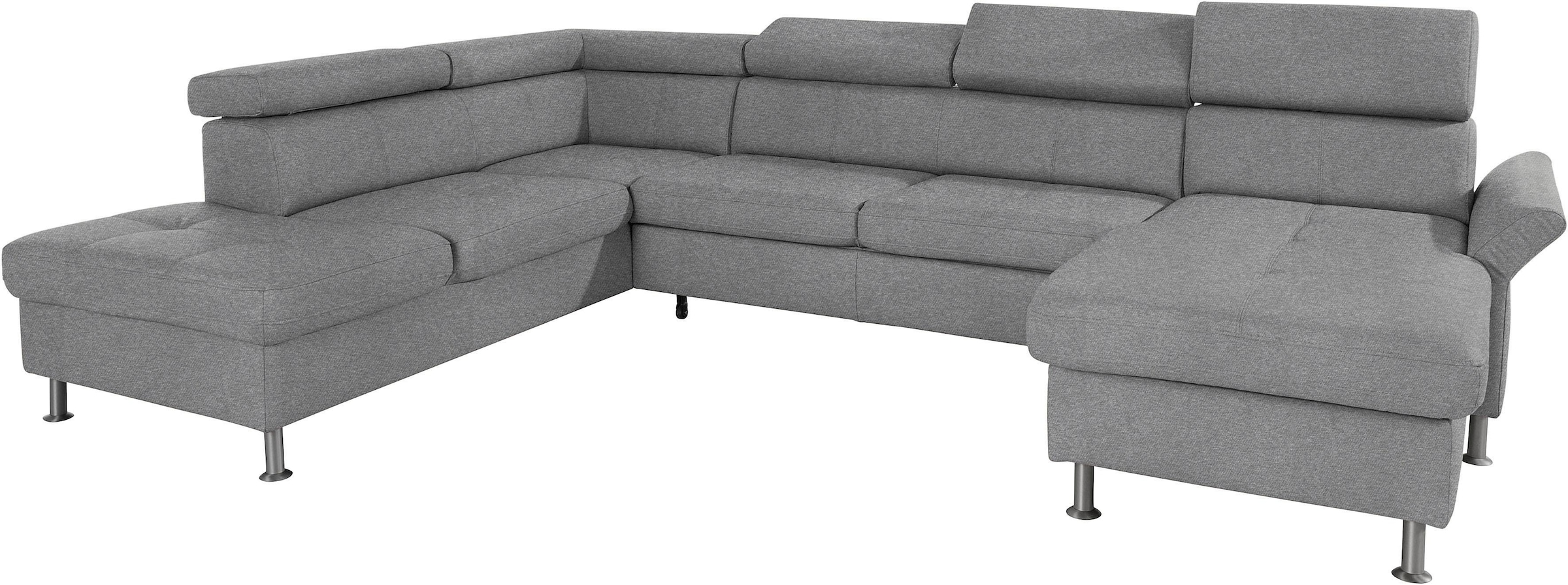 exxpo - sofa fashion Wohnlandschaft »Maretto, bequem und komfortabel, aufwendige Sitzsteppung, U-Form«, inkl. Kopfteilverstellung für mehr Sitzkomfort, wahlweise Bettfunktion