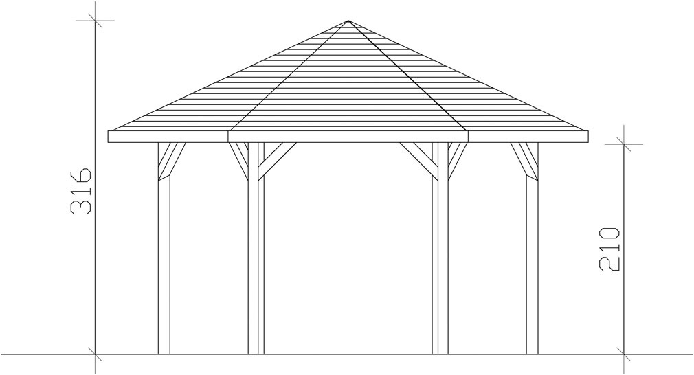 Skanholz Pavillon »Nancy 3«, 6-Eck, BxT: 480x416 cm