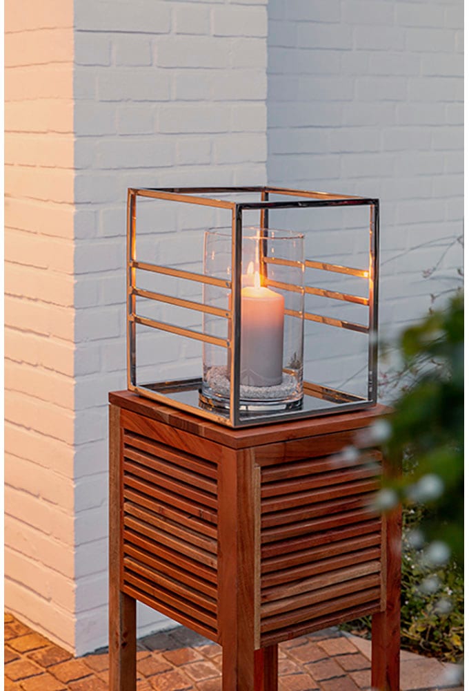 Fink Windlicht »MALIBU«, und (1 bestellen Kerzenhalter St.), online aus Glas Edelstahl