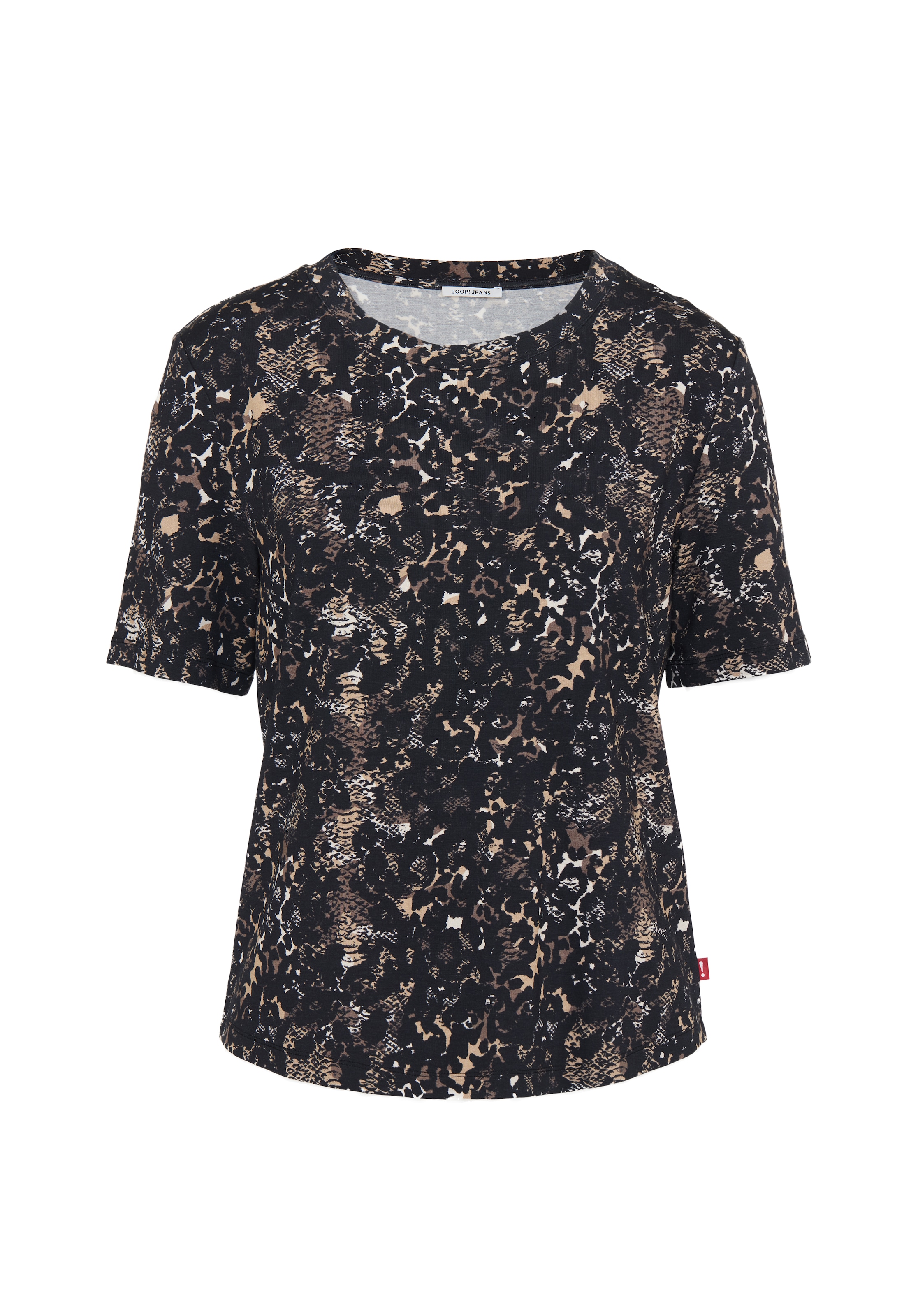 JOOP! Jeans Crop-Top Animal-Look, Kurzarm, Rundhalsausschnitt