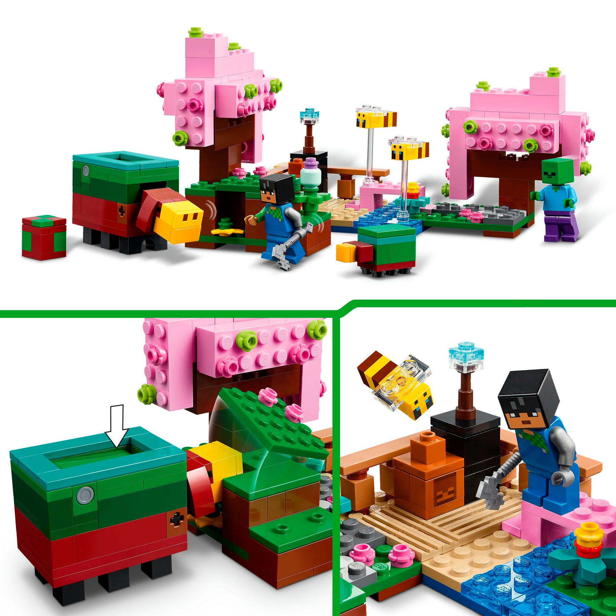 LEGO® Konstruktionsspielsteine »Der Kirschblütengarten (21260), LEGO Minecraft«, (304 St.), Made in Europe