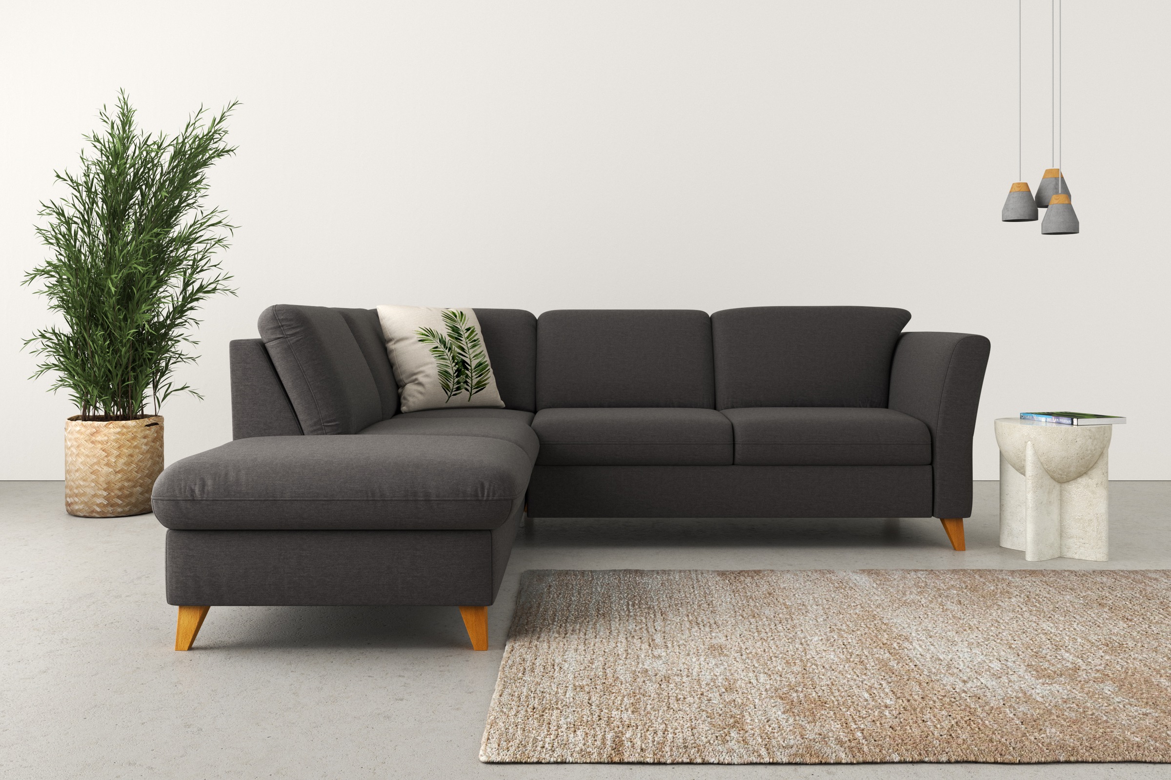 Home affaire Ecksofa »Trelleborg L-Form«, Federkern-Polsterung, wahlweise mit Bettfunktion und Stauraum