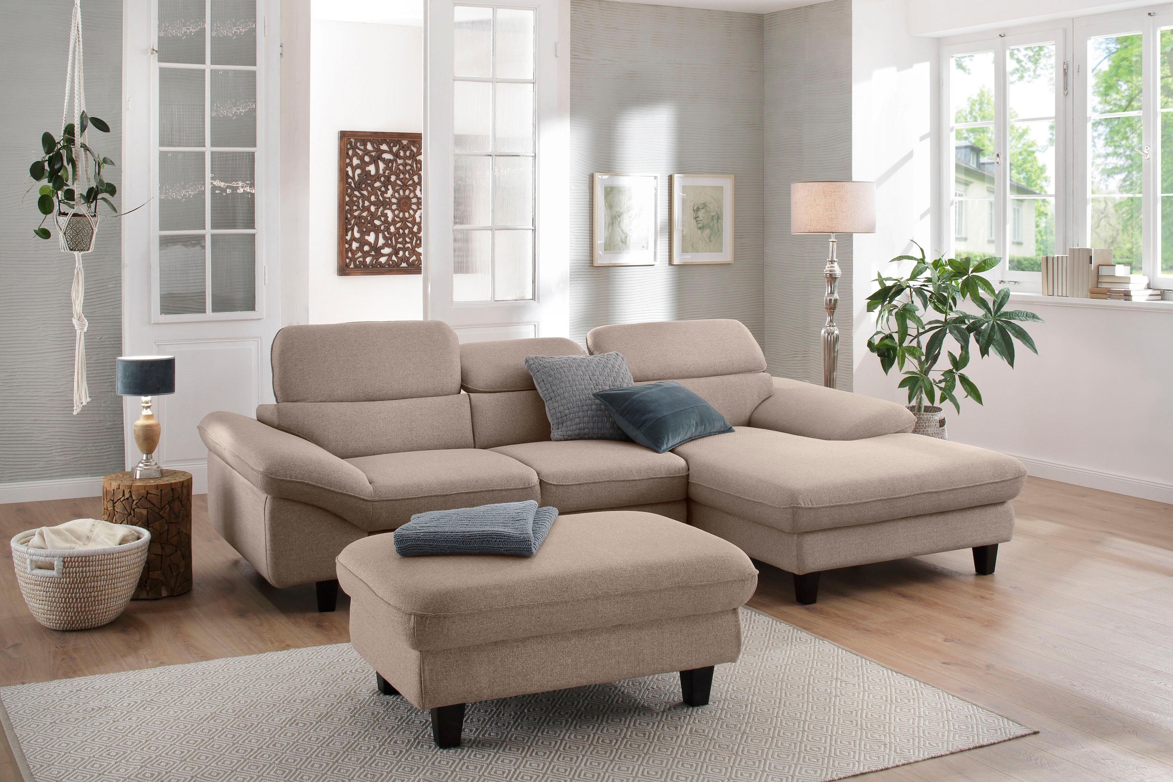 Home affaire Ecksofa »Pilot L-Form«, mit Kopfteilverstellung, wahlweise mit Bettfunktion & Bettkasten