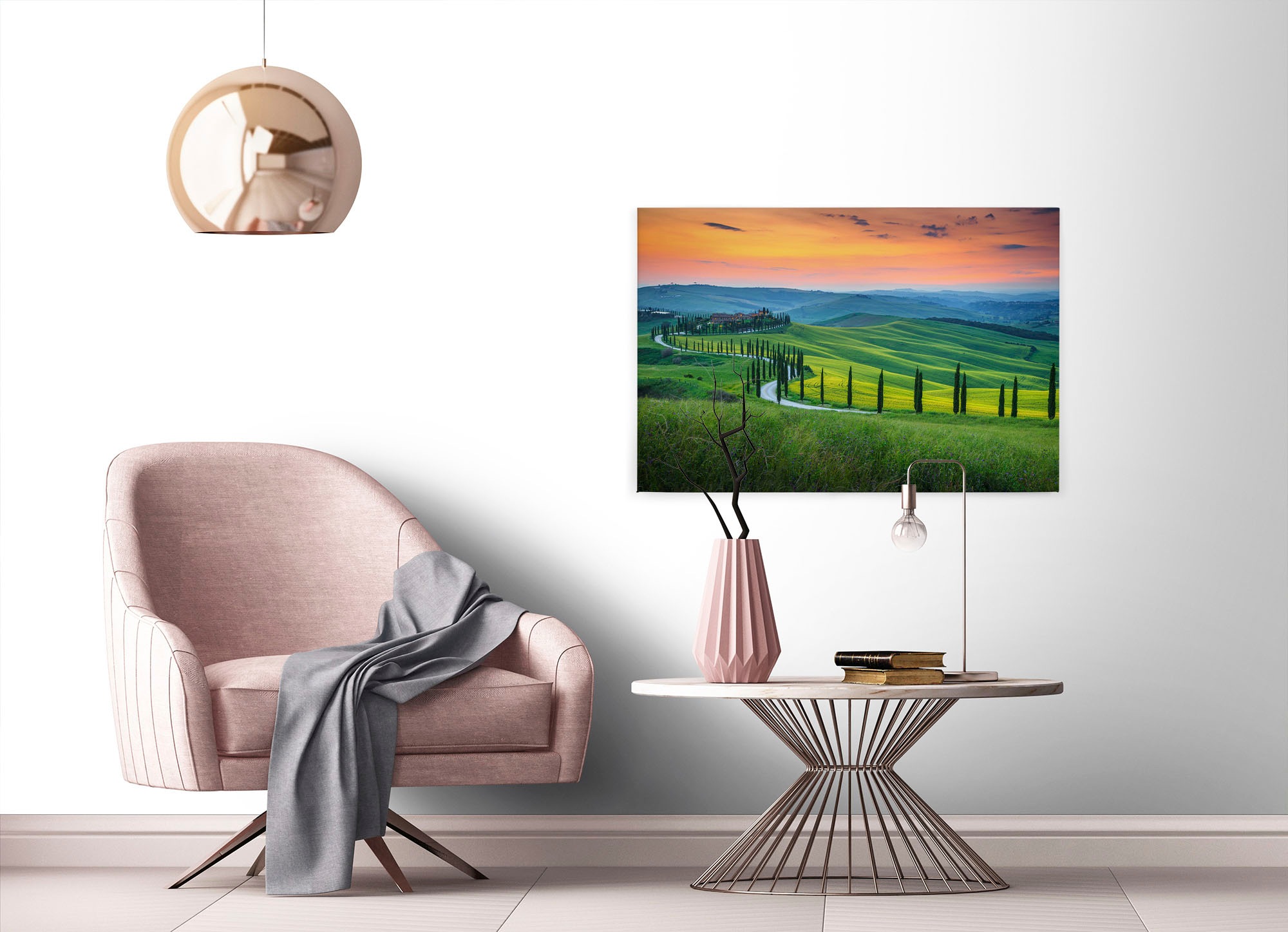A.S. Création Leinwandbild »Tuscany«, Kunst-Gemälde-Kinder, (1 St.), Feld Natur Keilrahmen Landschaft Leinwand-Bild Wohnzimmer modern Wand