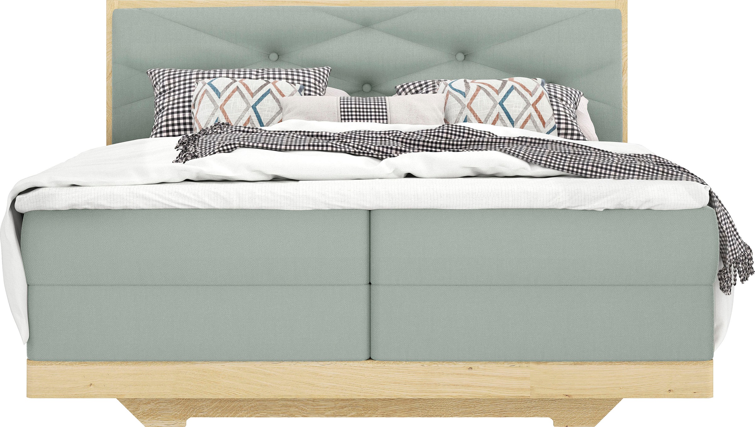 4. Bild von Home affaire Boxspringbett »Lorden«, aus massiver Eiche, mit Wendematratze und inkl. Topper