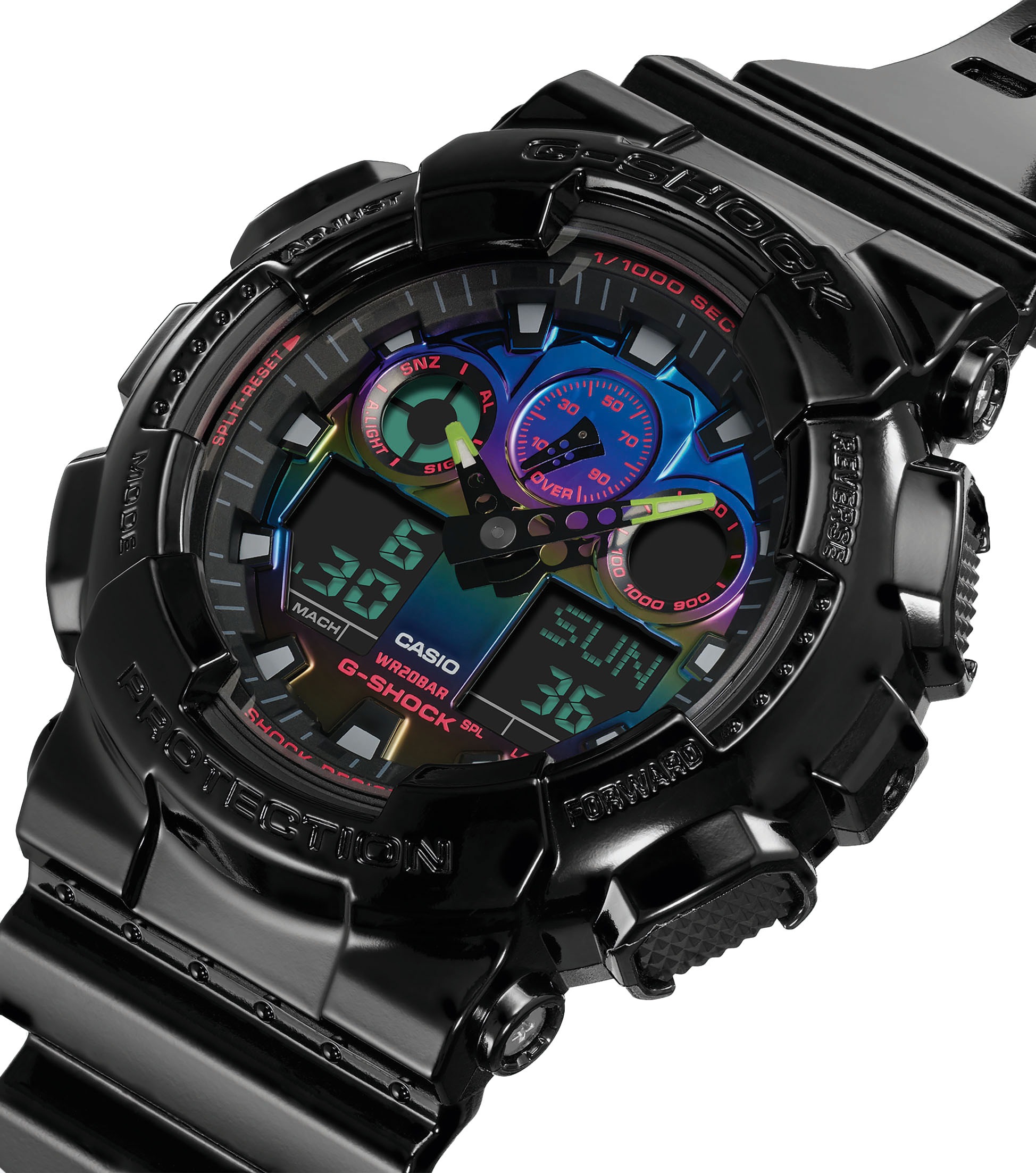CASIO G-SHOCK Chronograph, Quarzuhr,Armbanduhr,Herrenuhr,digital, bis 20 bar wasserd.Resinarmband