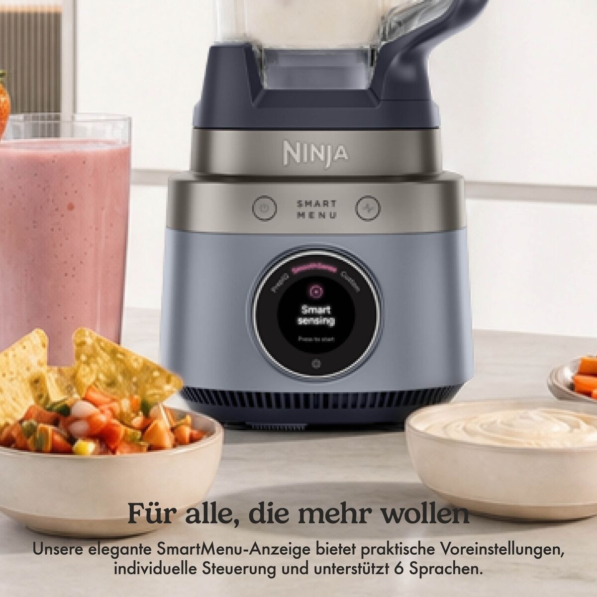 NINJA Standmixer »LB201EUBL1 Ninja CrushBOSS intelligenter Mixer – Graublau« 1200 W