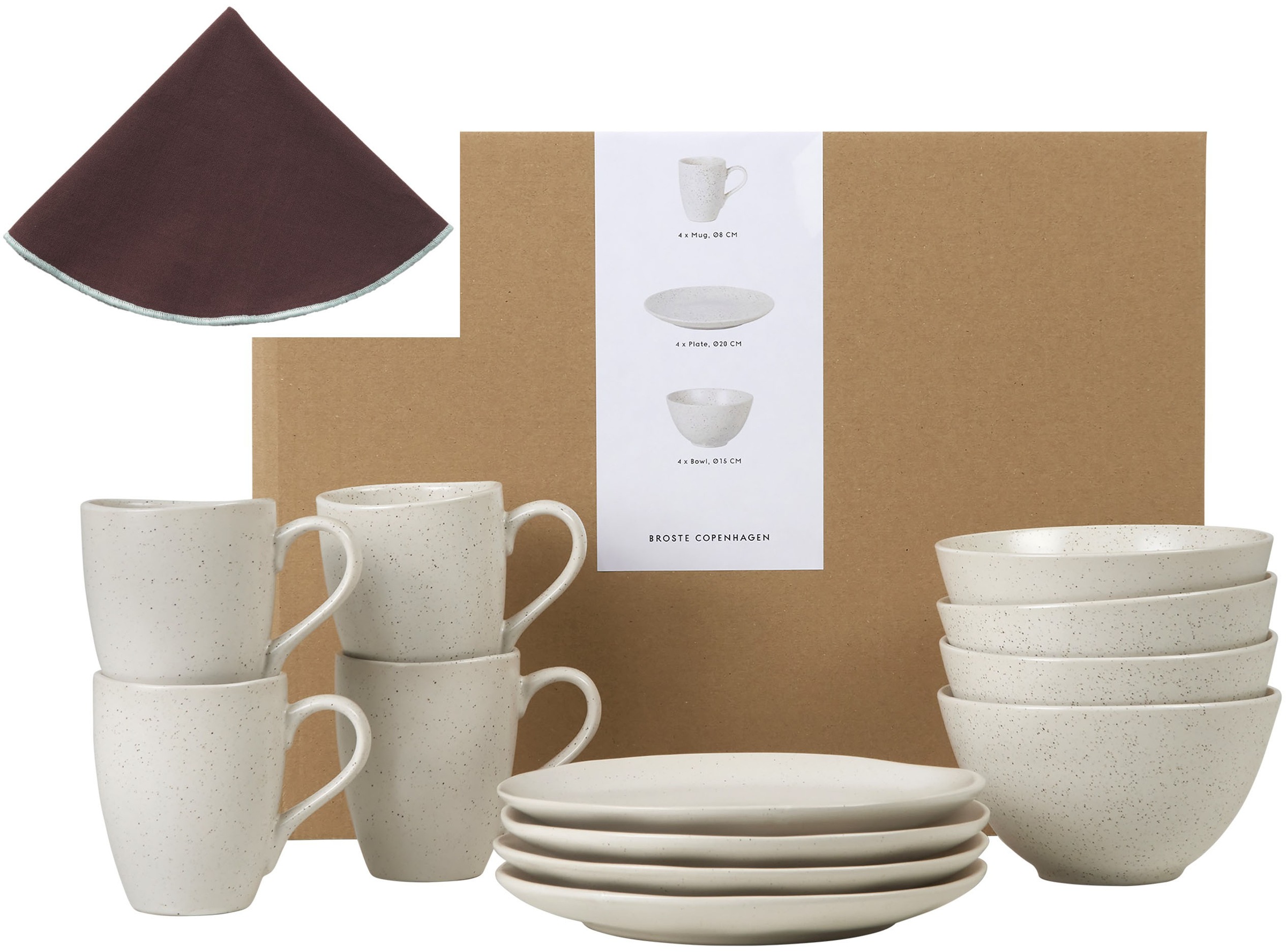 Broste Copenhagen Frühstücks-Geschirrset »Nordic Vanilla, inklusive Serviet günstig online kaufen