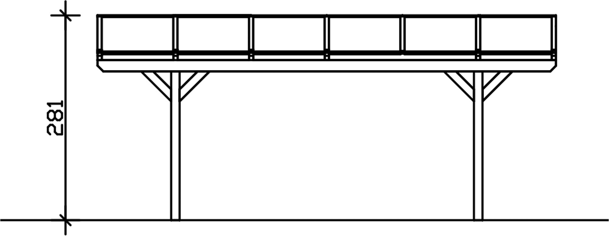 Skanholz Einzelcarport »Westerwald«, 326 cm, Anthrazit
