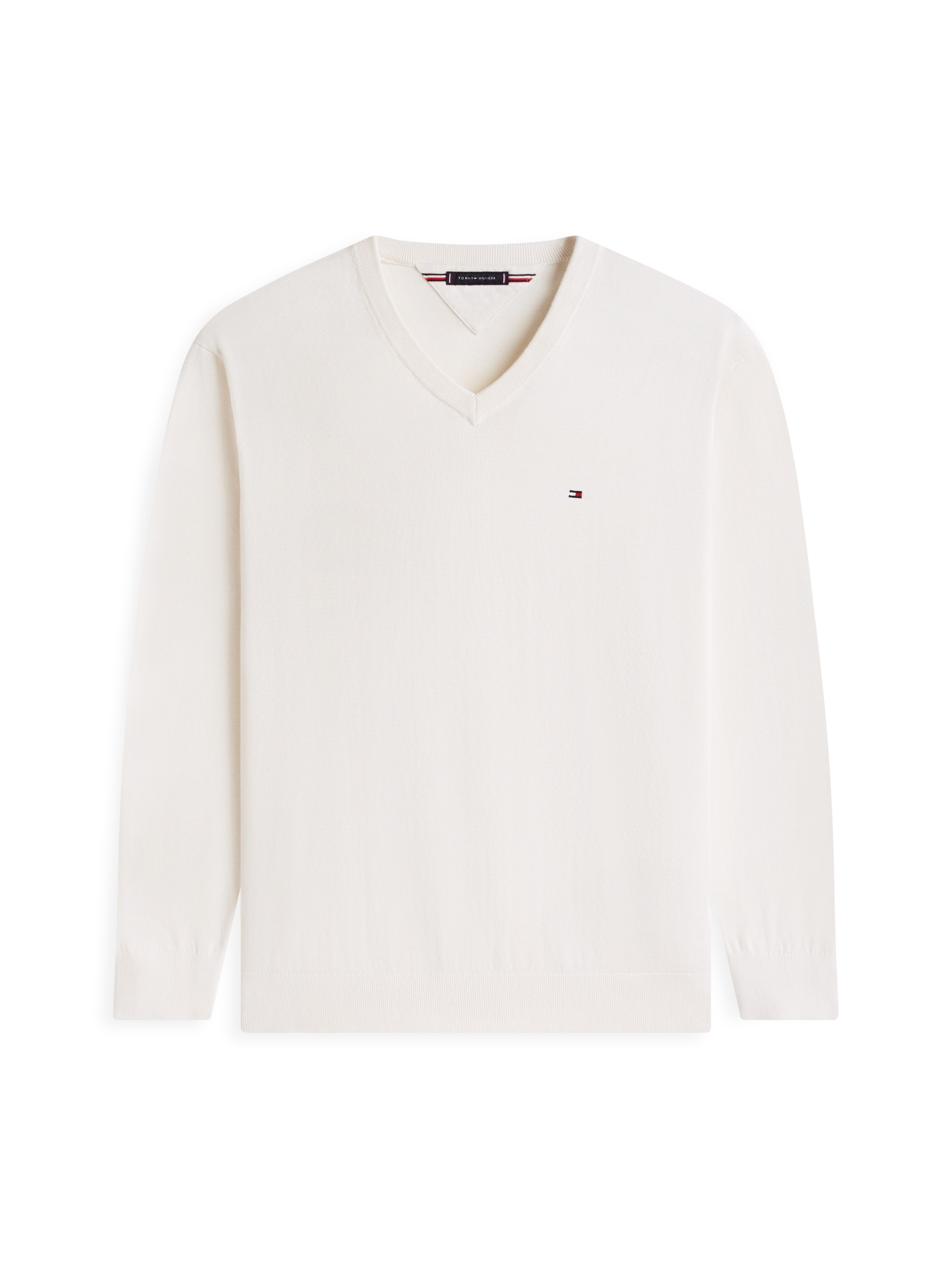 Tommy Hilfiger Big & Tall V-Ausschnitt-Pullover »BT-ESSENTIAL COTTON« Rippbündchen am Ärmel, Saum und Ausschnitt,  Große Größen, normale Passform