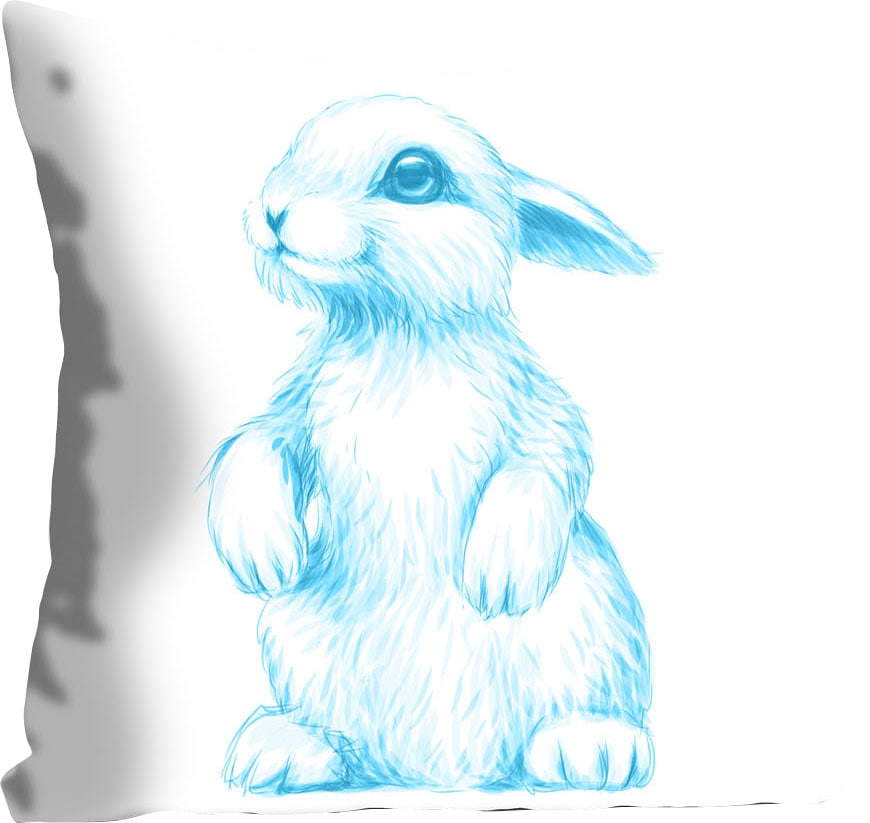 queence Dekokissen »Luh«, mit einem blauen Häschen günstig online kaufen