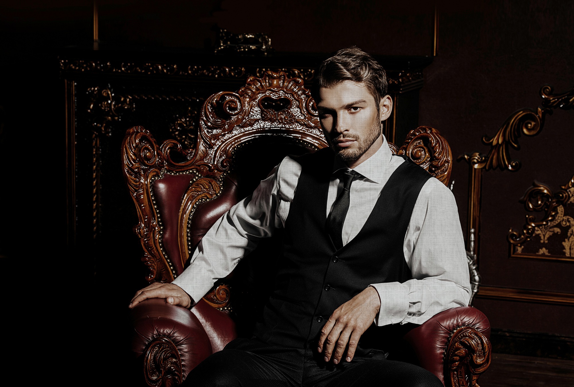 living walls Fototapete »Walls by Patel Black Tie 2« glatt Vlies, Wand, Schräge