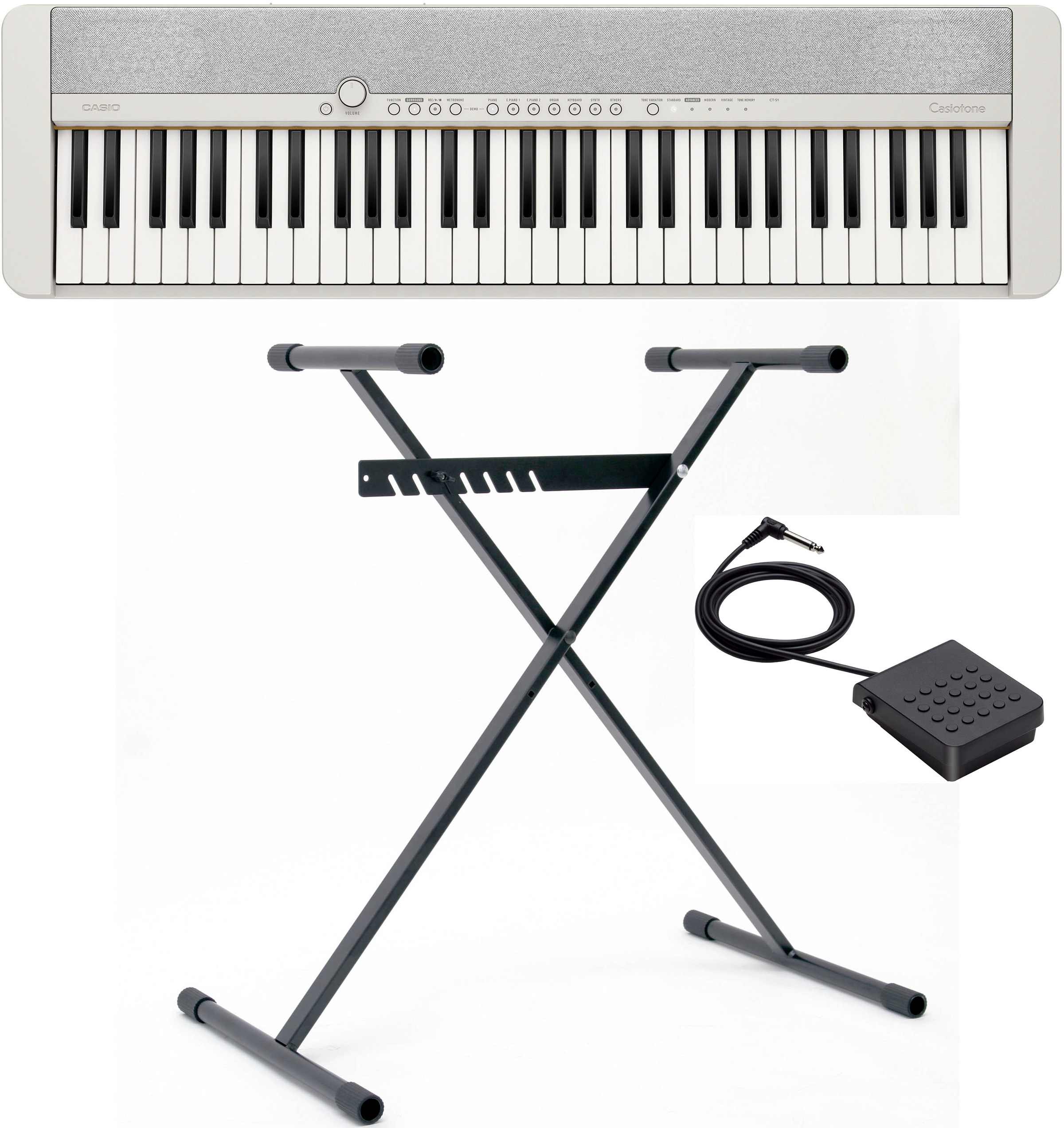 CASIO Home-Keyboard »Piano-Keyboard-Set CT-S1WESET« ideal für Piano-Einsteiger und Klanggourmets; weiß