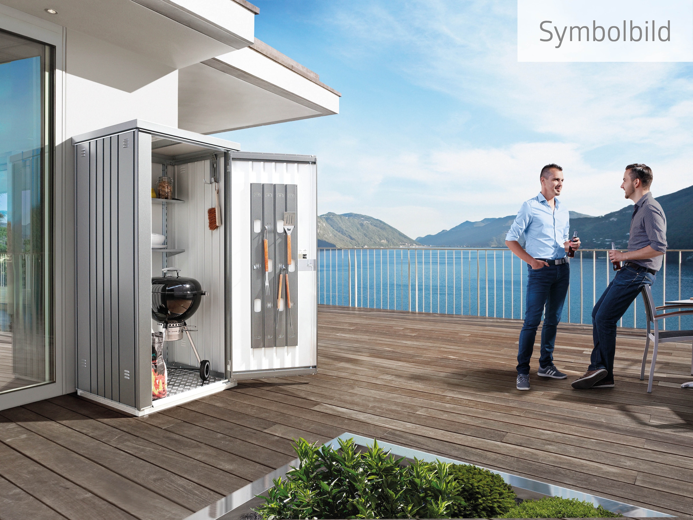 Biohort Garten-Geräteschrank »Gr. 90, verschiedene Farben«, aus Metall mit hohem Nutzwert