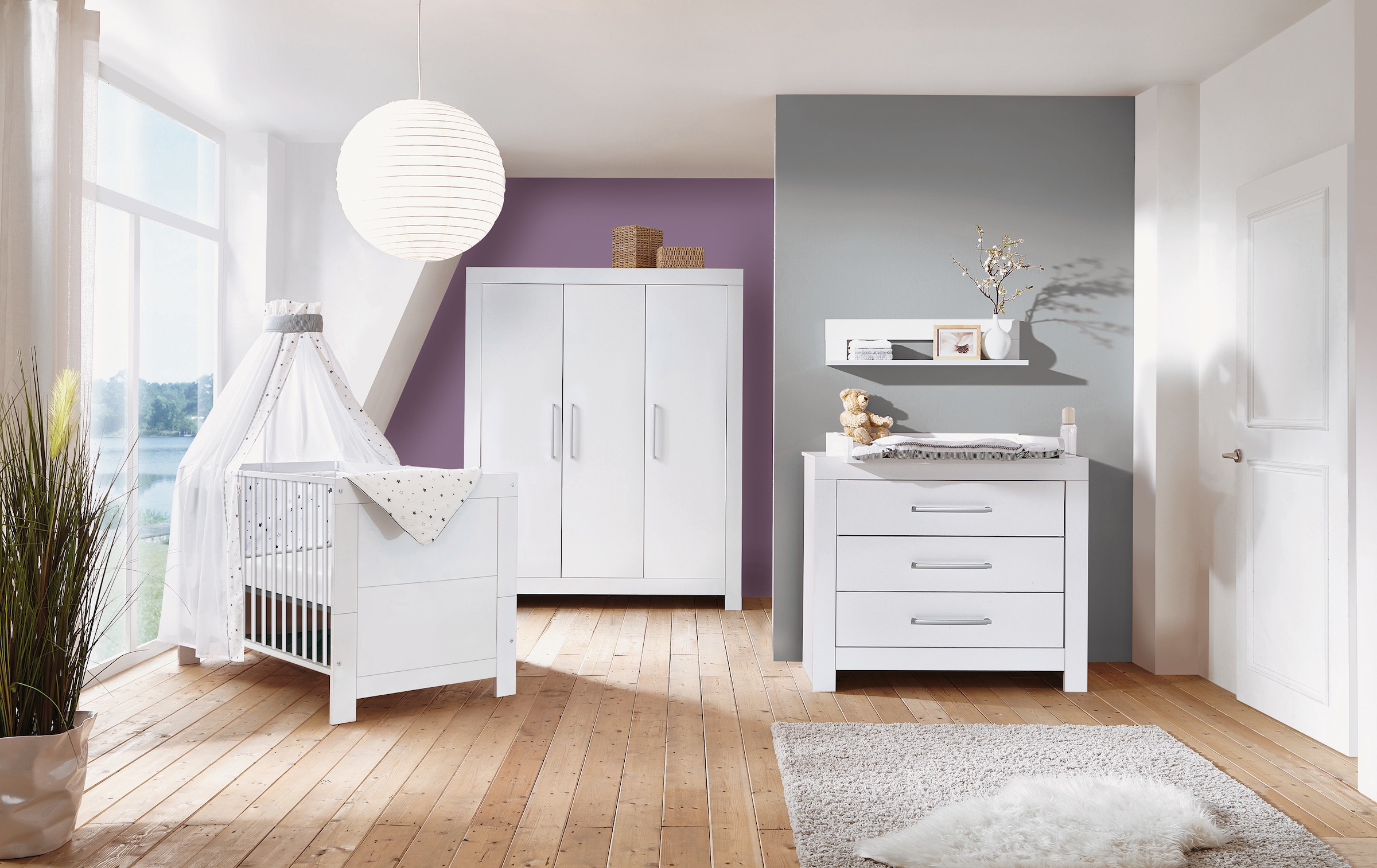 Schardt Babyzimmer-Komplettset Made Wickelkommode St.), Germany; kaufen auf mit in (Set, Schrank »Nordic 3 und Raten Kinderbett, White«