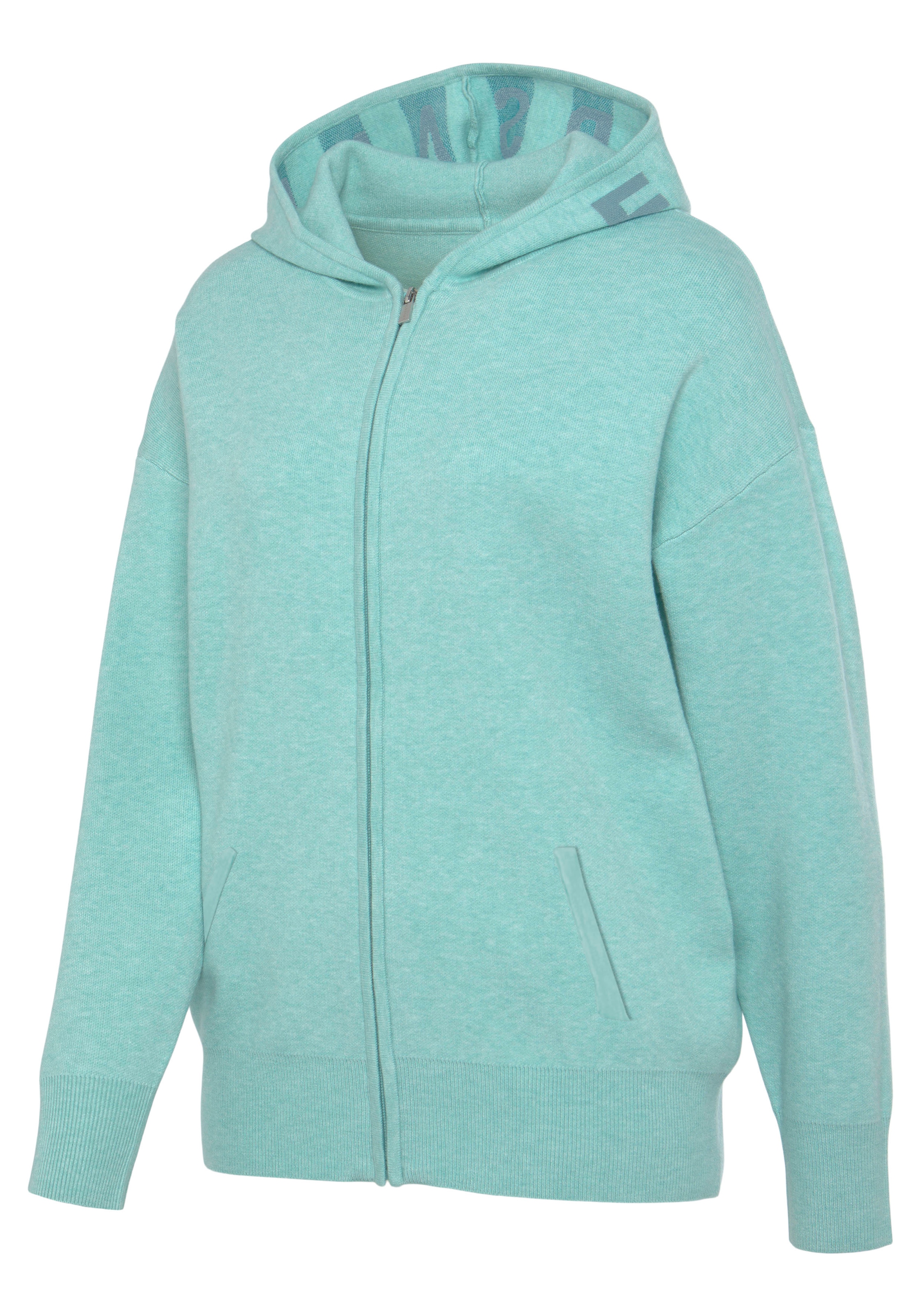 Elbsand Strickjacke, aus hochwertigen Strick und eingestricktem Logo, Loungewear