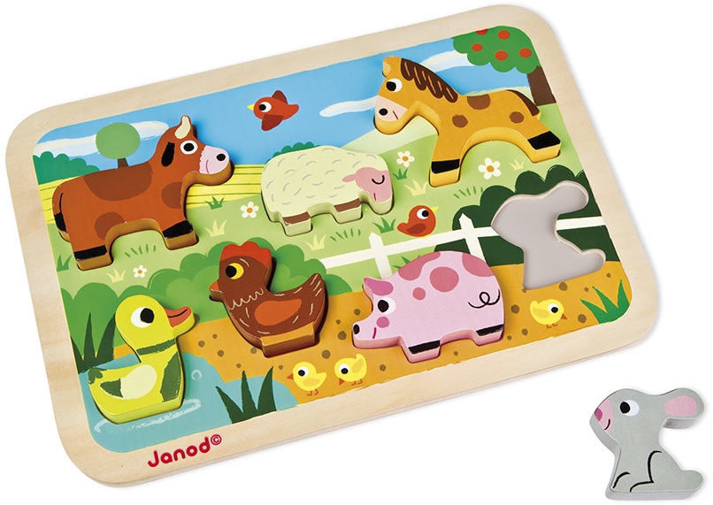 Janod Puzzle »Chunky Holzfiguren-Puzzle Bauernhof«