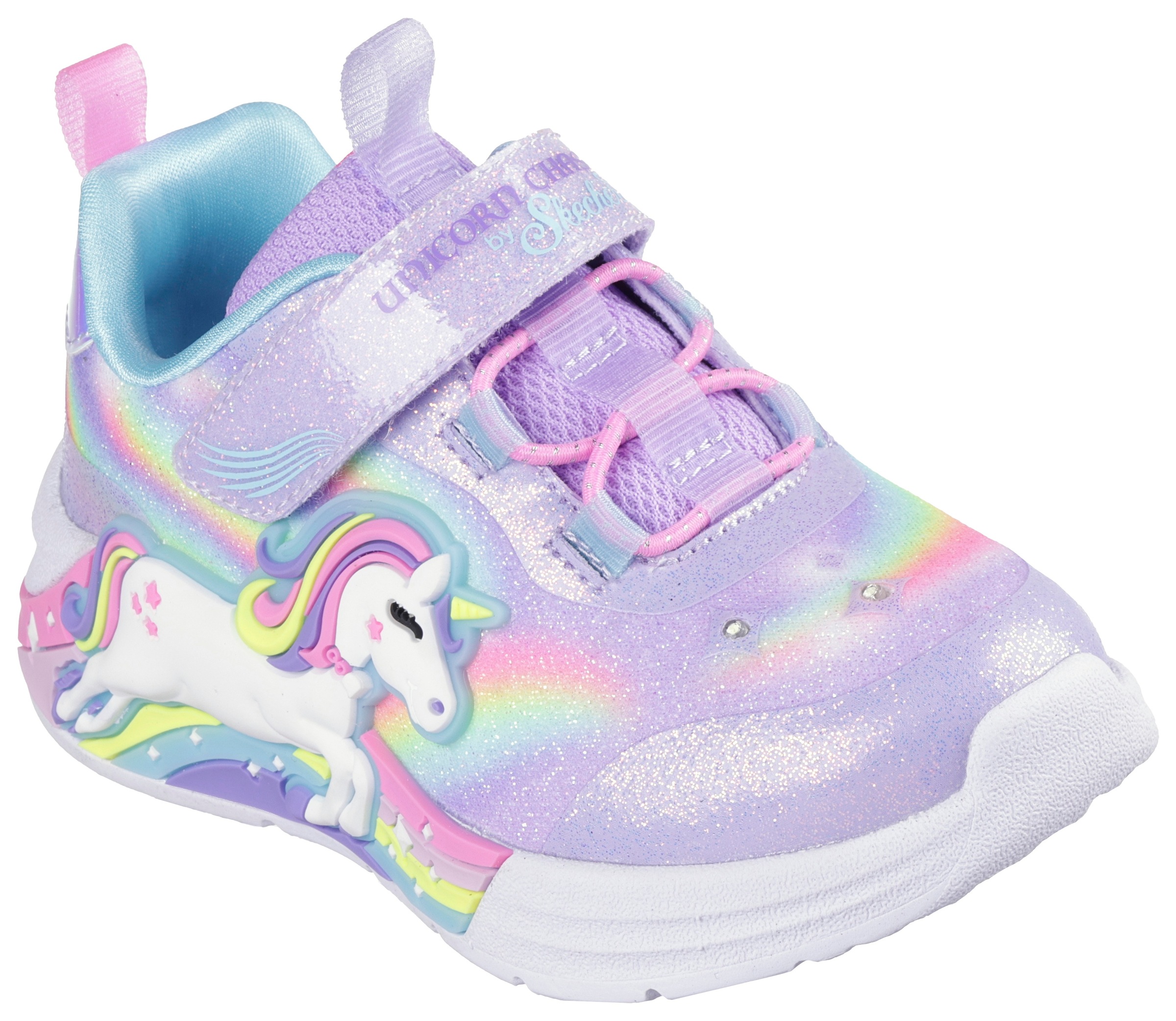 Skechers Sneaker »UNICORN CHASER«, Klettschuh mit blinkendem Einhorn, Größenschablone zum Download