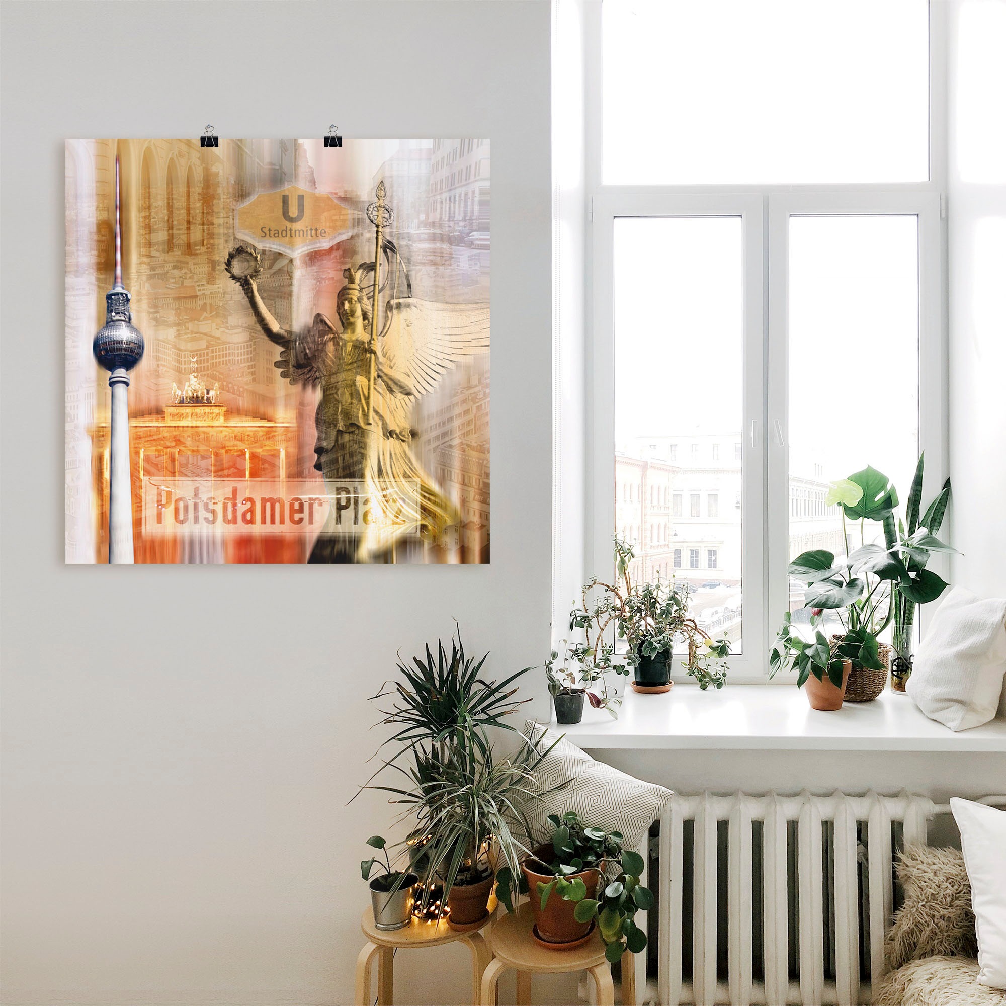 Artland Poster »Berlin Skyline Collage V«, Gebäude, (1 St.), als Leinwandbild, Wandaufkleber oder Poster in versch. Größen