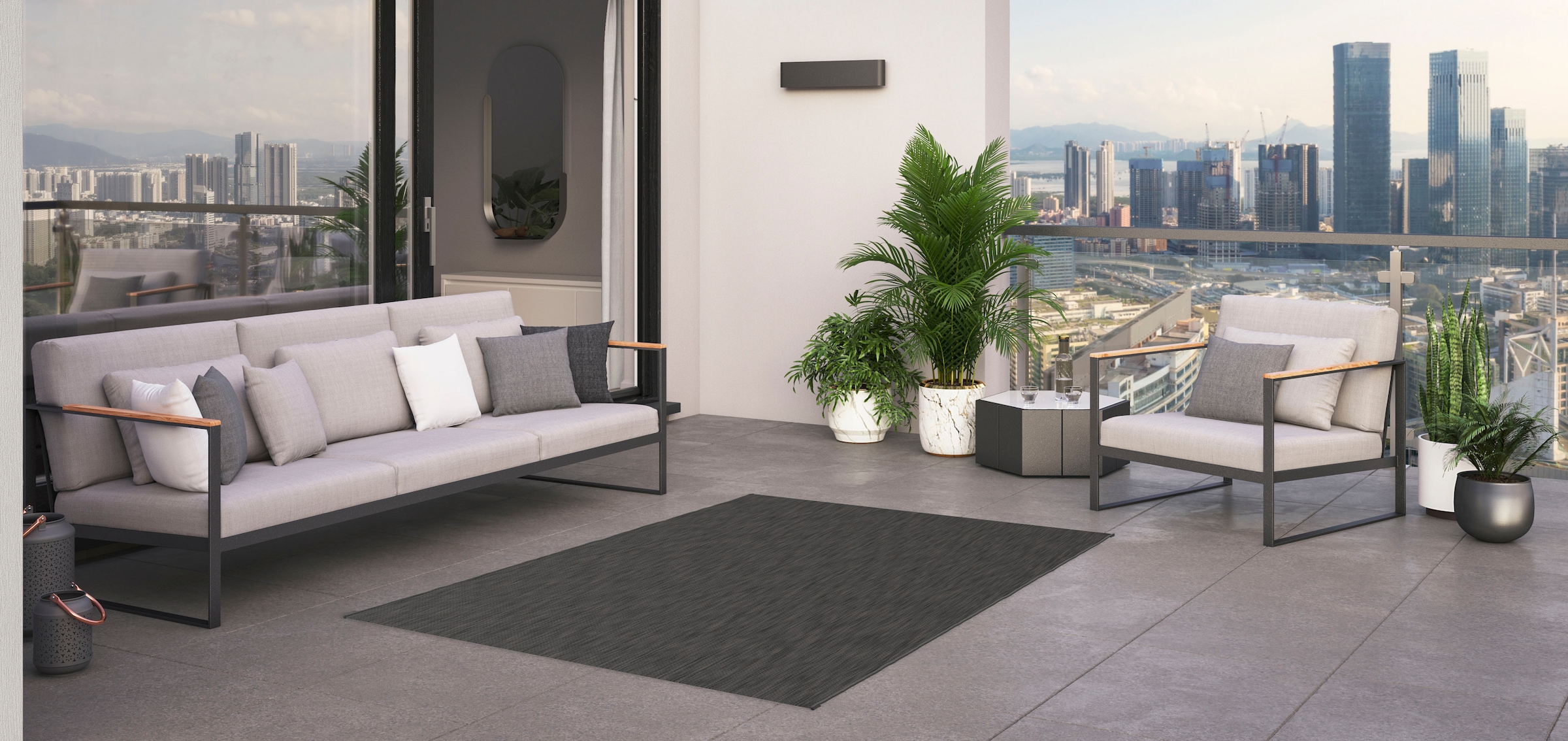 my home Teppich »Florida, Made in Belgium«, rechteckig, 7 mm Höhe, Outdoor, Sisal-Optik, für Balkon & Terrasse, Wetterfest & UV-beständig