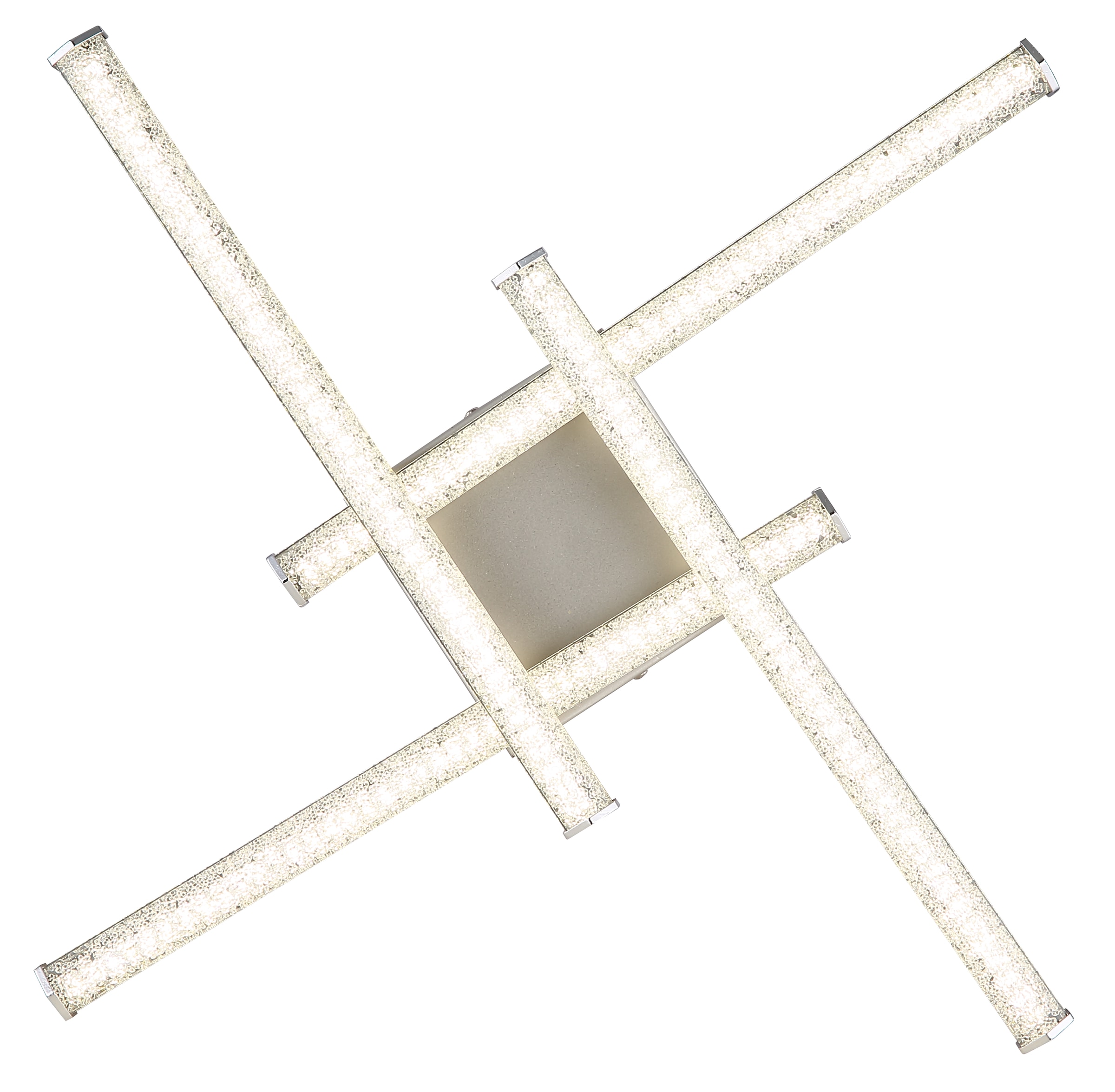 GLOBO LIGHTING LED Deckenleuchte »KIRINA« LED-Modul Tageslichtweiß Deckenlampe/Nickel/Dreh-/Schwenkbar/4000K/Kunststoffkristalle