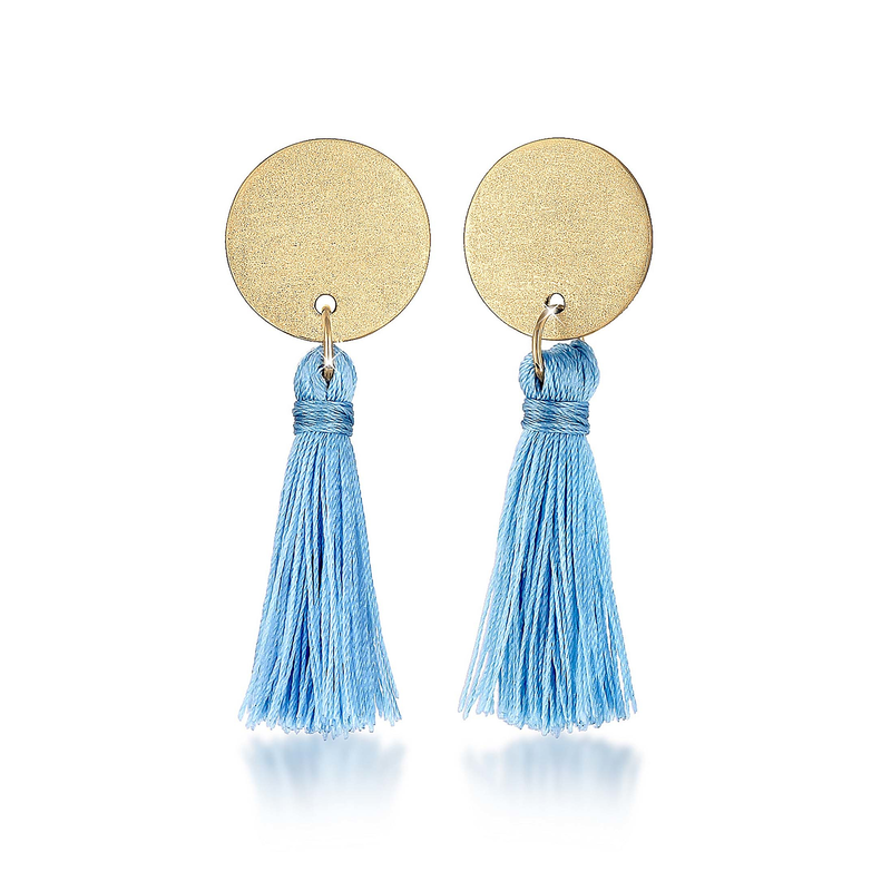 ELLI Paar Ohrstecker »Hänger Kreis Boho Tassel Trend Matt 925 Silber« Gold onesize Elegante Ohrringe aus Sterling Silber, vergoldet