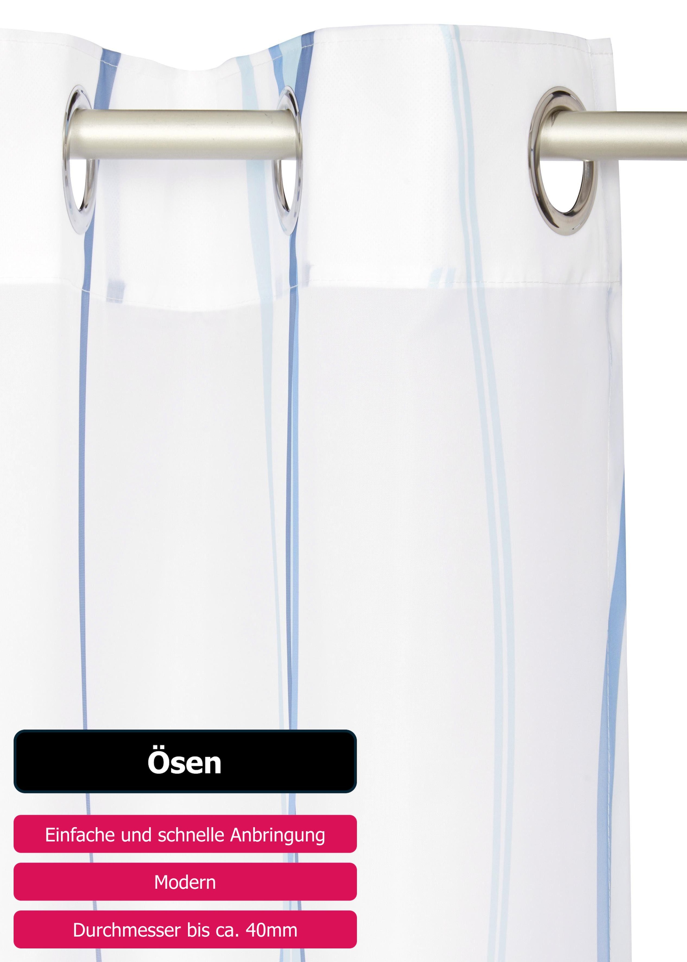 my home Gardine »Dimona«, (2 St.), 2-er Set, transparent, Voile, Polyester, Wellen