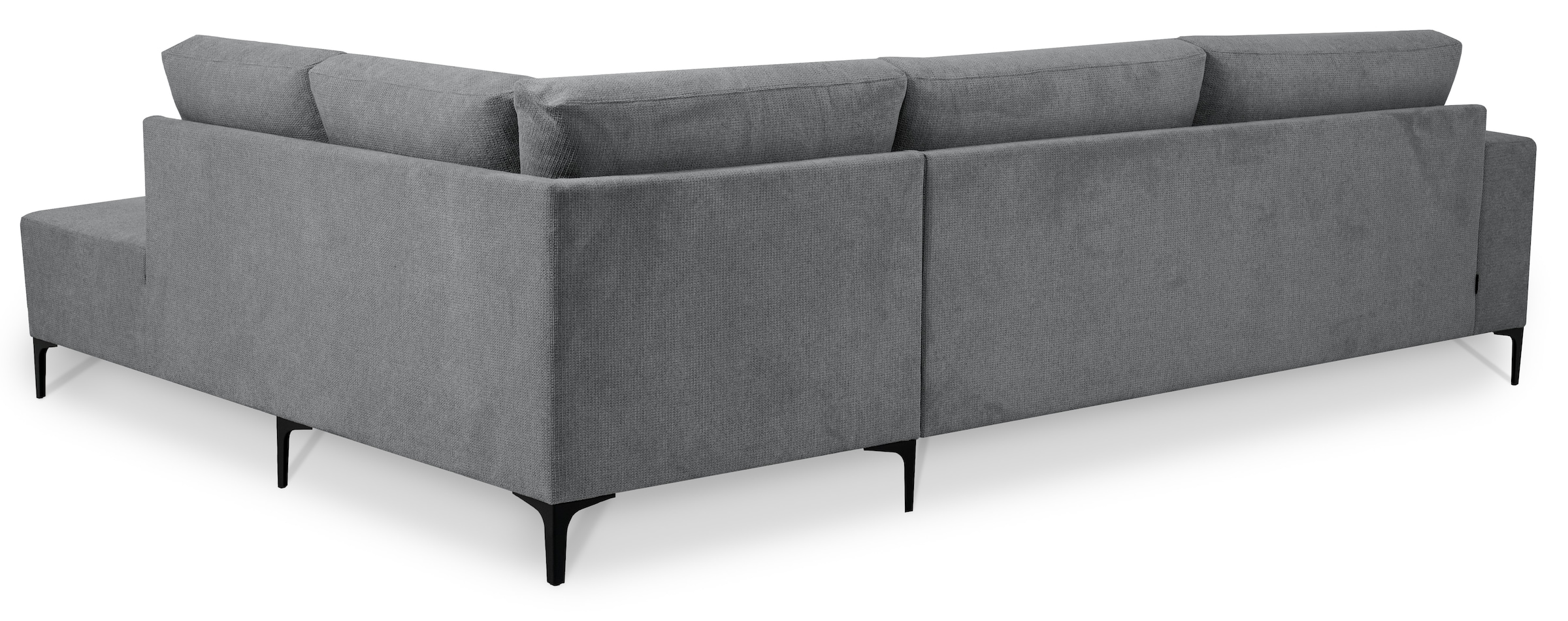 Places of Style Ecksofa »Xander, L-Form,«, Breite 289 cm, Webstoff, Soft-Touch Chenille, schwarze Metallfüßen