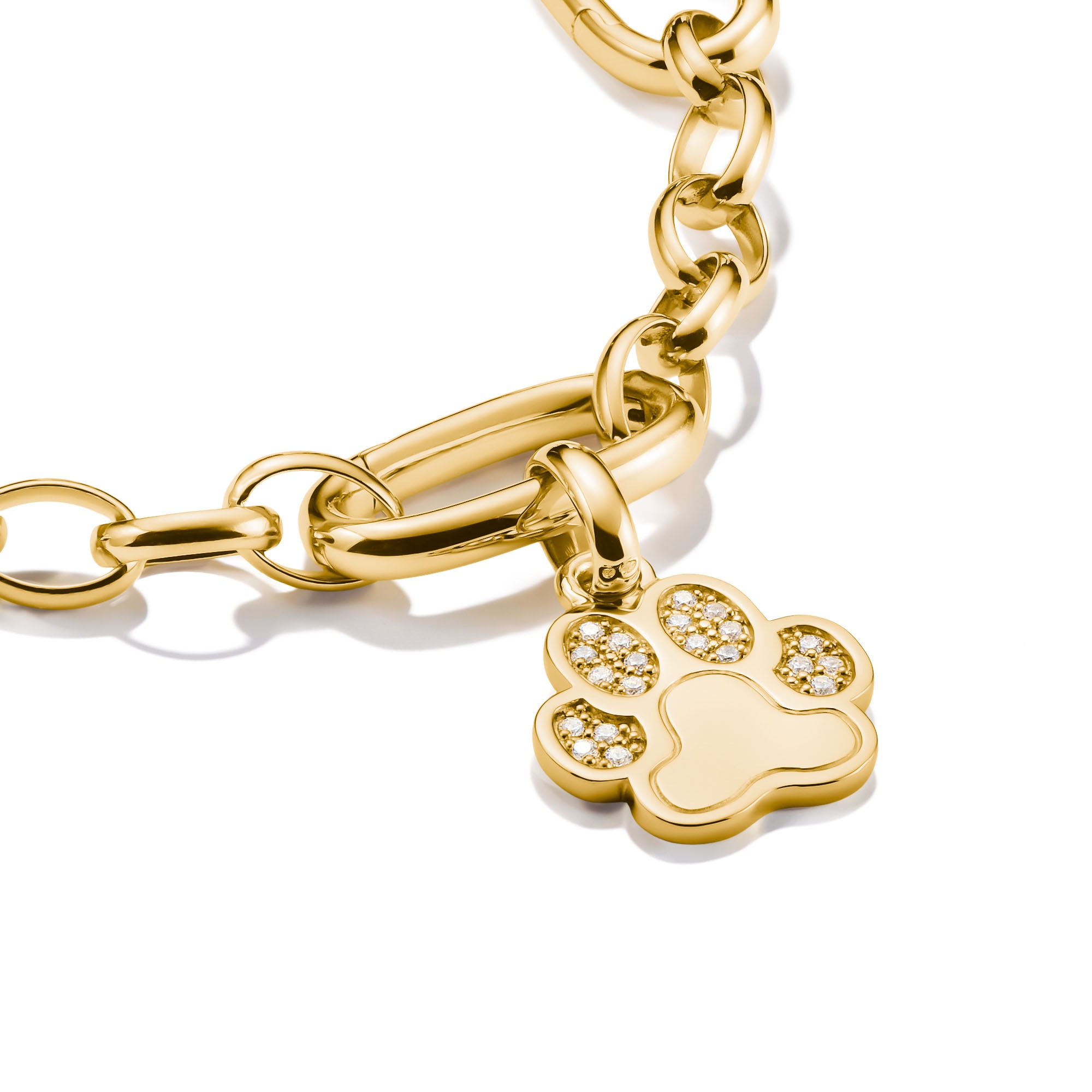 THOMAS SABO Charm-Einhänger »Charm Pfoten-Design - Connect, CC1259-051-14, CC1259-414-14«, mit Zirkonia (synth.)