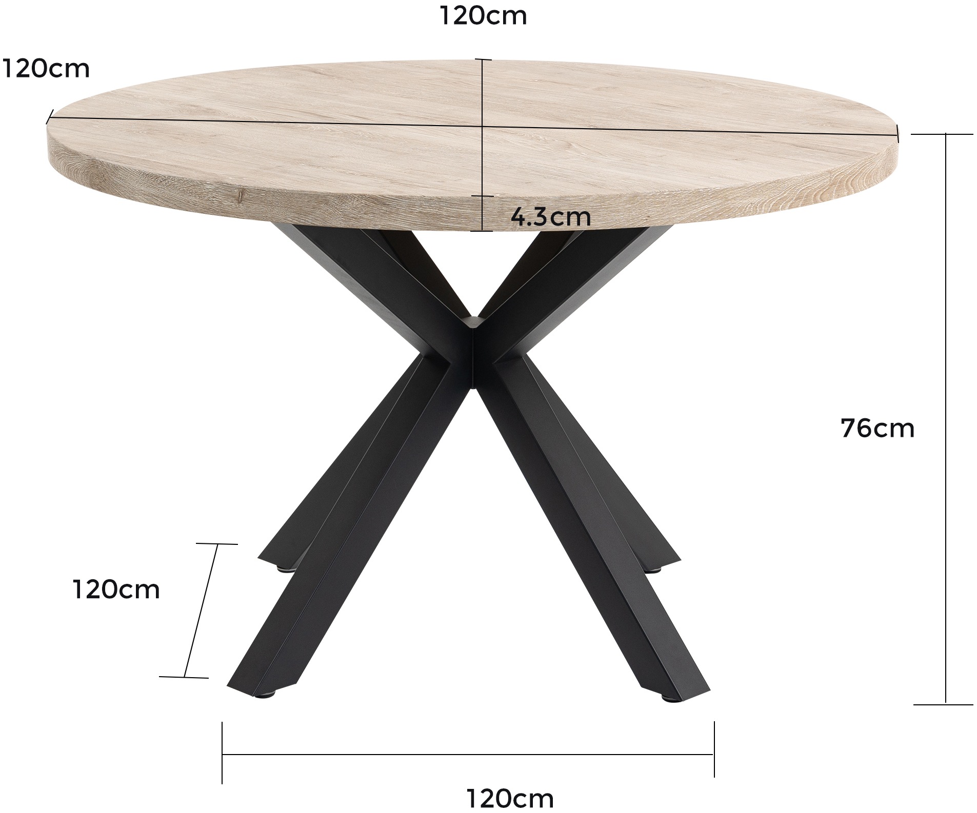 Duo Collection Esstisch »Damira Tisch rund BESTSELLER«, Massives Metallgestell, Belastbarkeit bis 100 kg