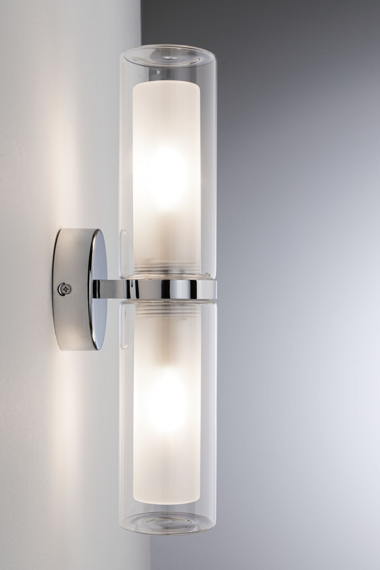 Paulmann Wandleuchte »Selection Bathroom Luena IP44 max. 2x20W Chrom 230V Glas/Metall«, 2 flammig, Leuchtmittel E14 | ohne Leuchtmittel, E14