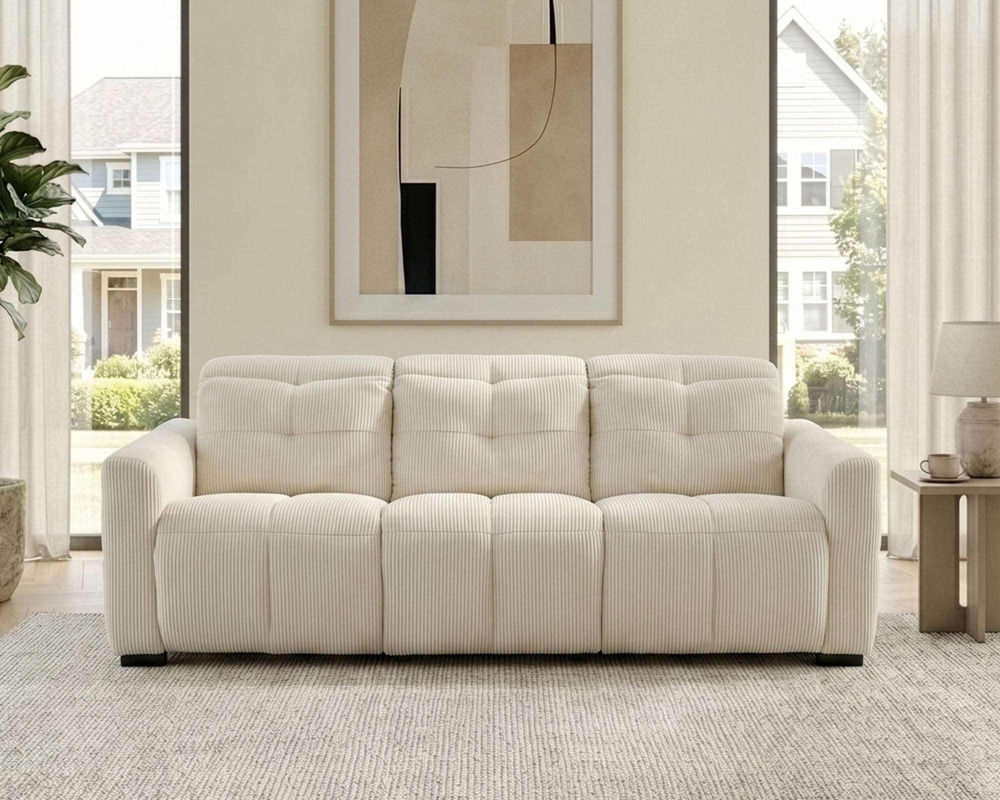OTTO home 3-Sitzer »CAARLA Cord, Sofa, 224 cm, man. oder elektr. Relaxfunktion (USB-A/C)« mit USB-A und USB-C bei elektrischer Ausführung, Kopfteilverstellung