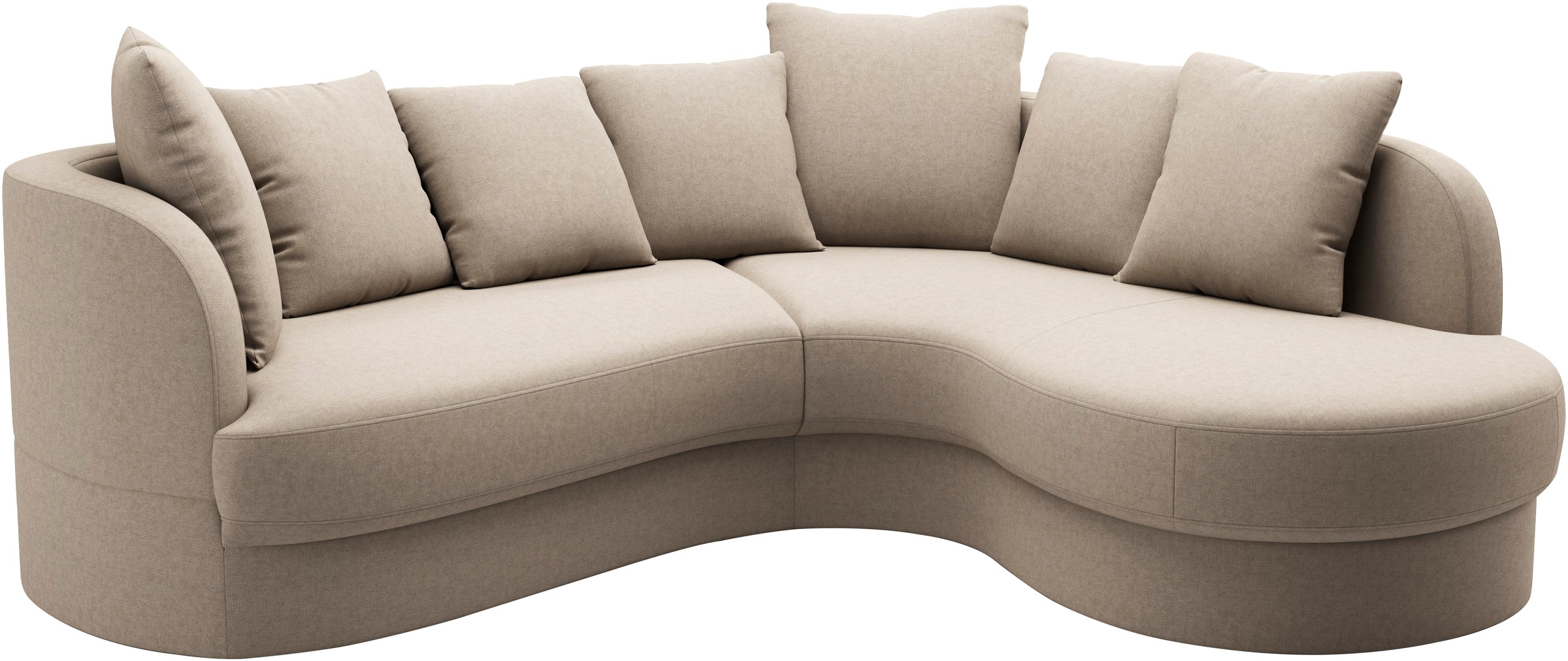 sit&more Ecksofa »Samba L-Form«, moderne organische Form, inkl. 7 loser Rückenkissen