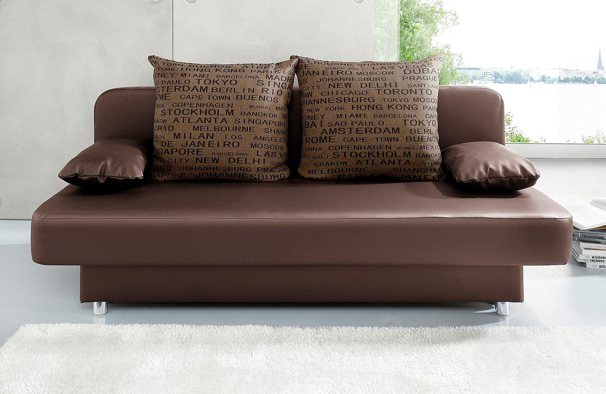 COLLECTION AB Schlafsofa »Ulla inkl. Bettfunktion und Bettkasten«, Schlafsofa,Bettfunktion,Bettkasten,inkl. Rückenkissen,Armlehnekissen