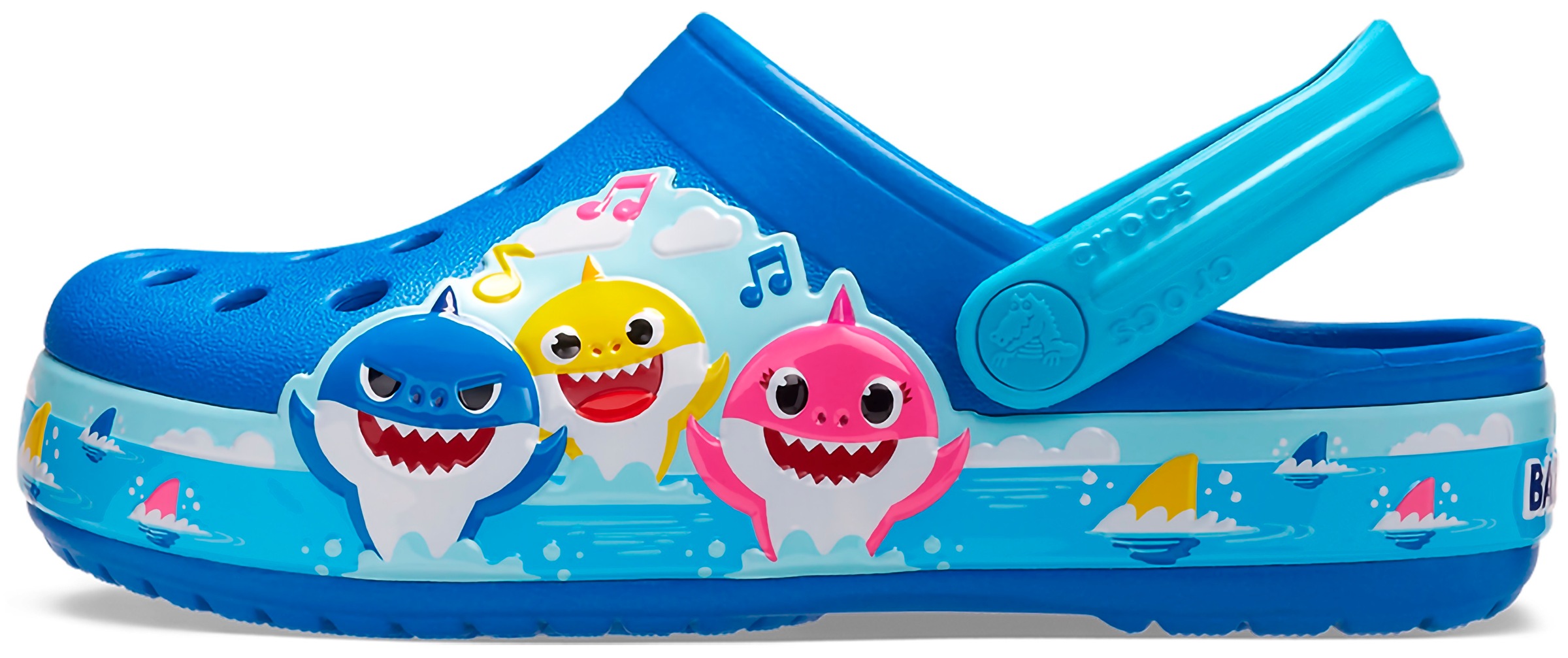 Crocs Clog »Baby Shark«, Kinderschuh, Sommerschuh, Badeschuh mit schwenkbarem Fersenriemen